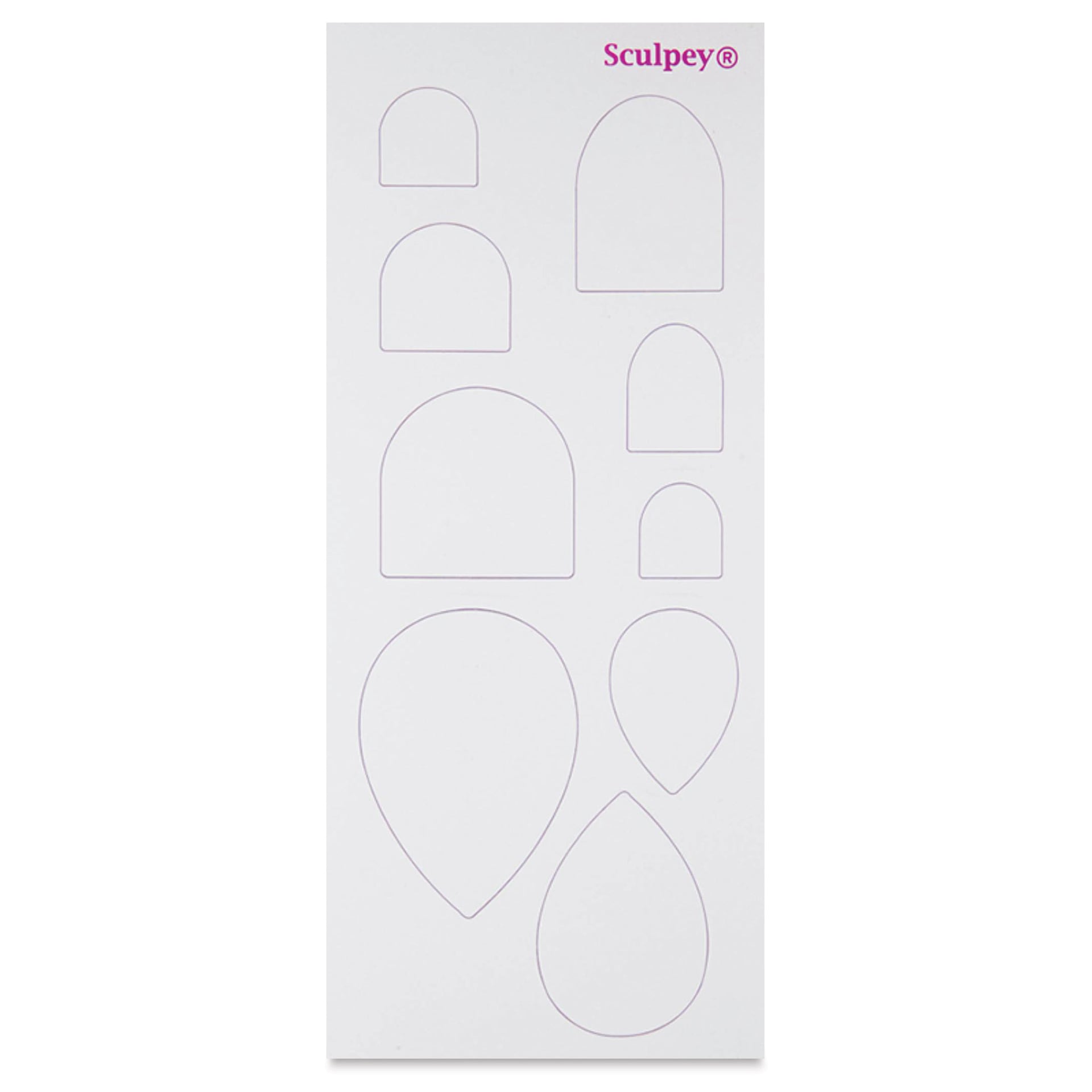 Sculpey Tools Jewelry Design Templates - Set of 6, drop shapes sheet
