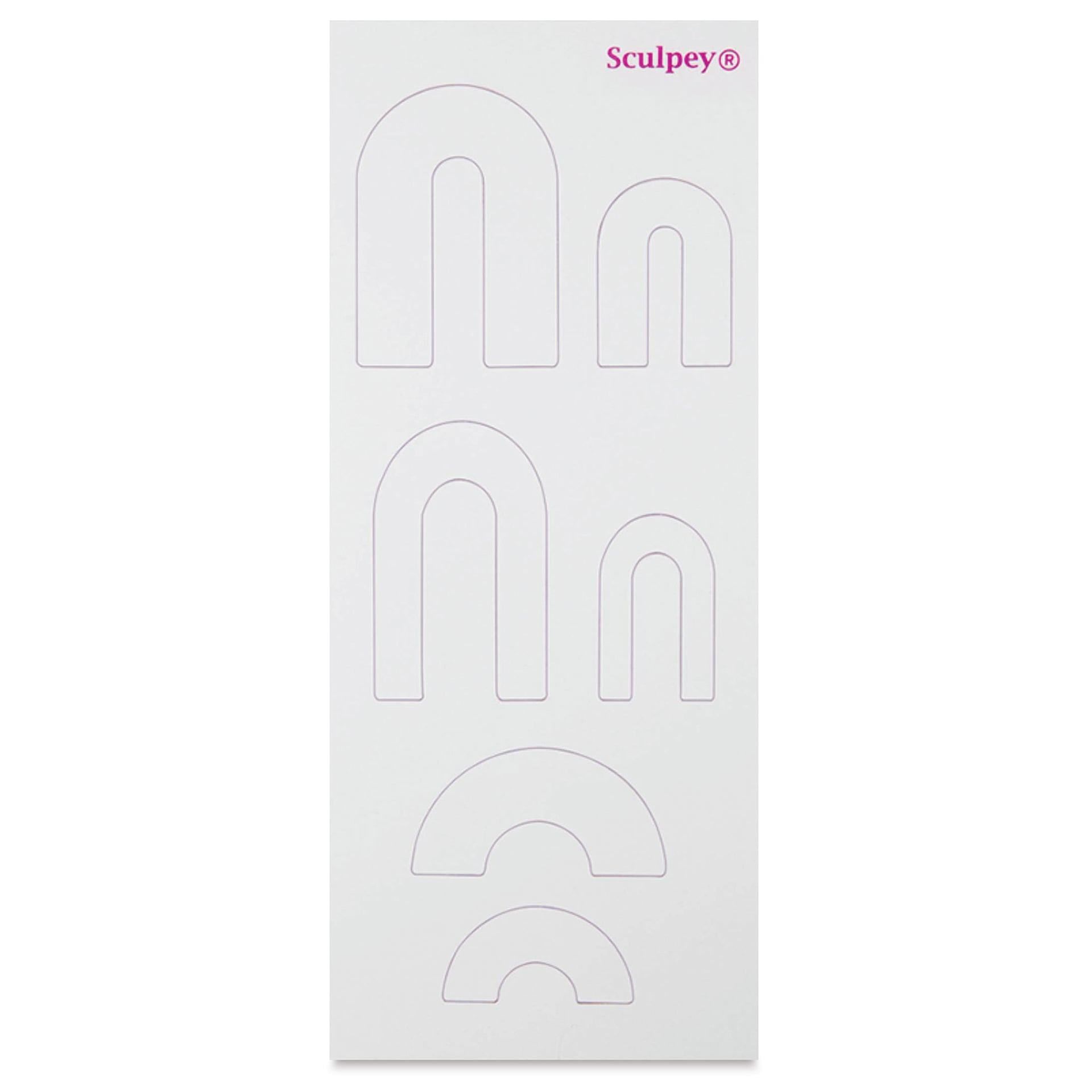 Sculpey Tools Jewelry Design Templates - Set of 6, u-shapes sheet