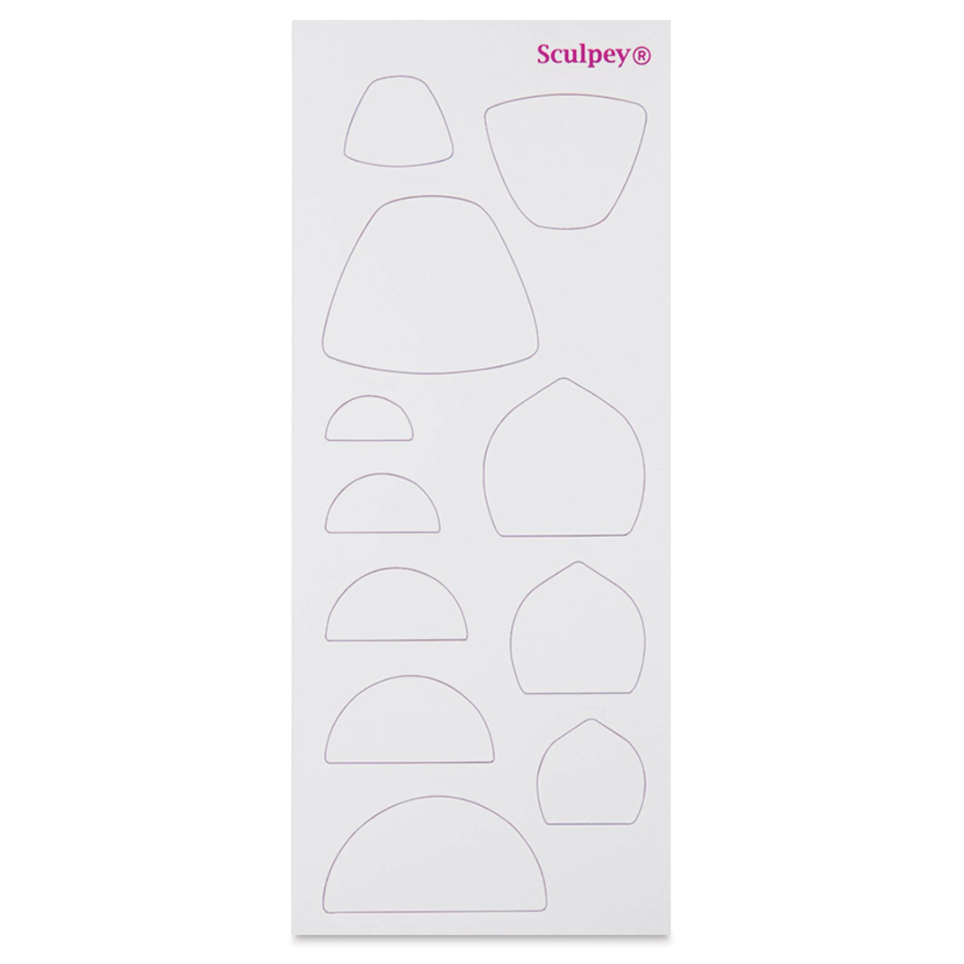 Sculpey Tools Jewelry Design Templates - Set of 6, semi-circular shapes sheet