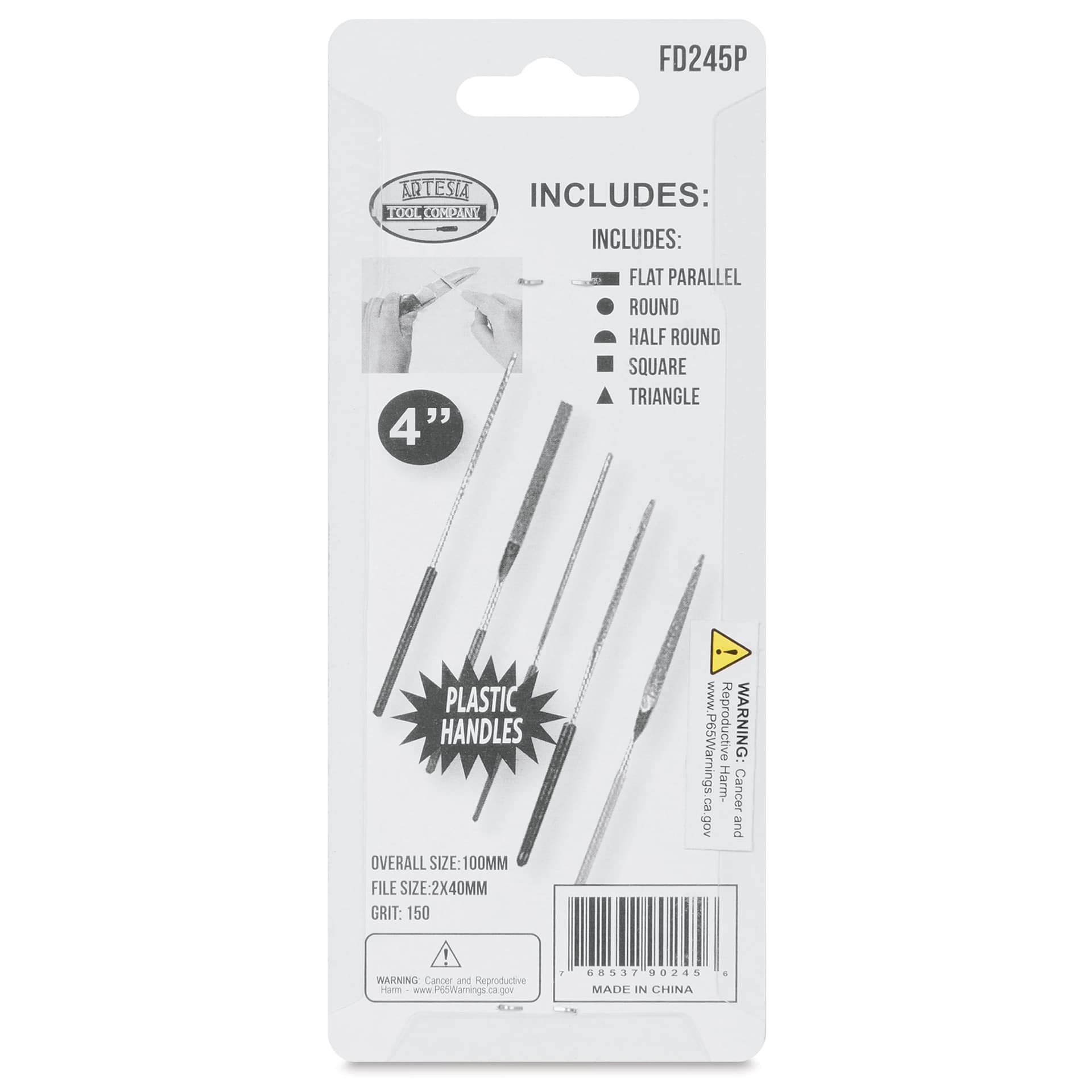 Hawk Diamond Files - Mini, Set of 5 back of packaging