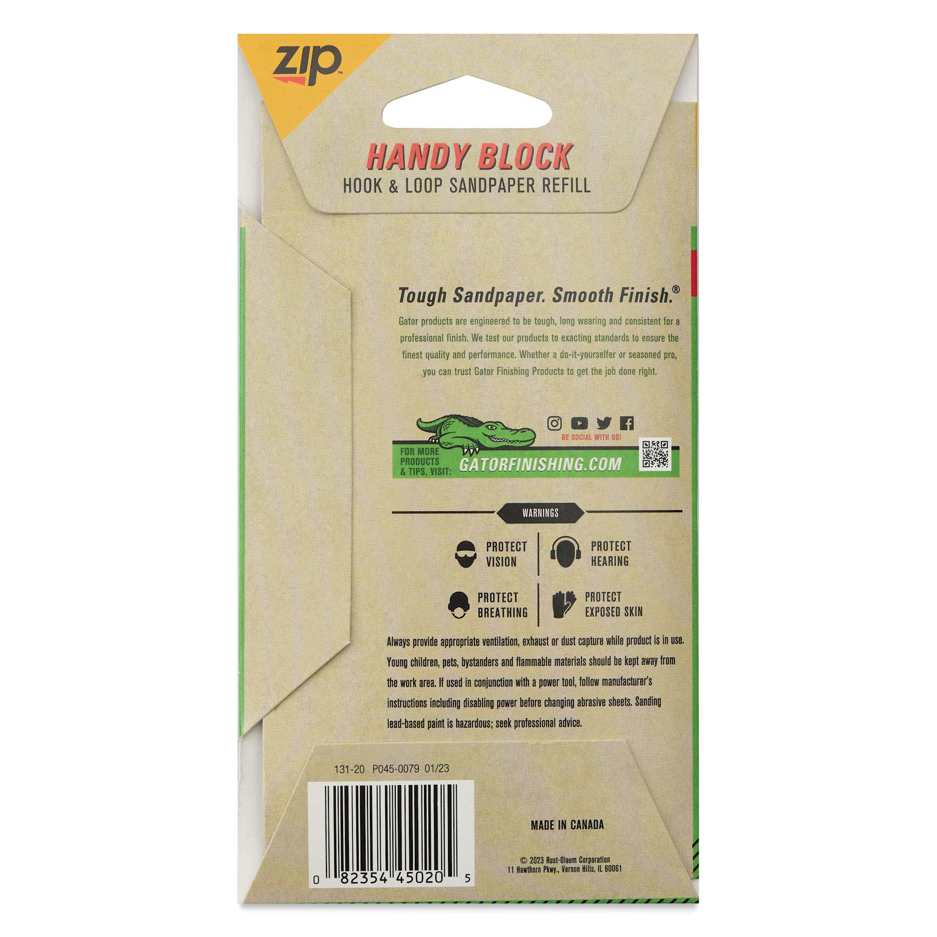 Gator Zip Handy Block All-Purpose Sandpaper Refills - Pkg of 6