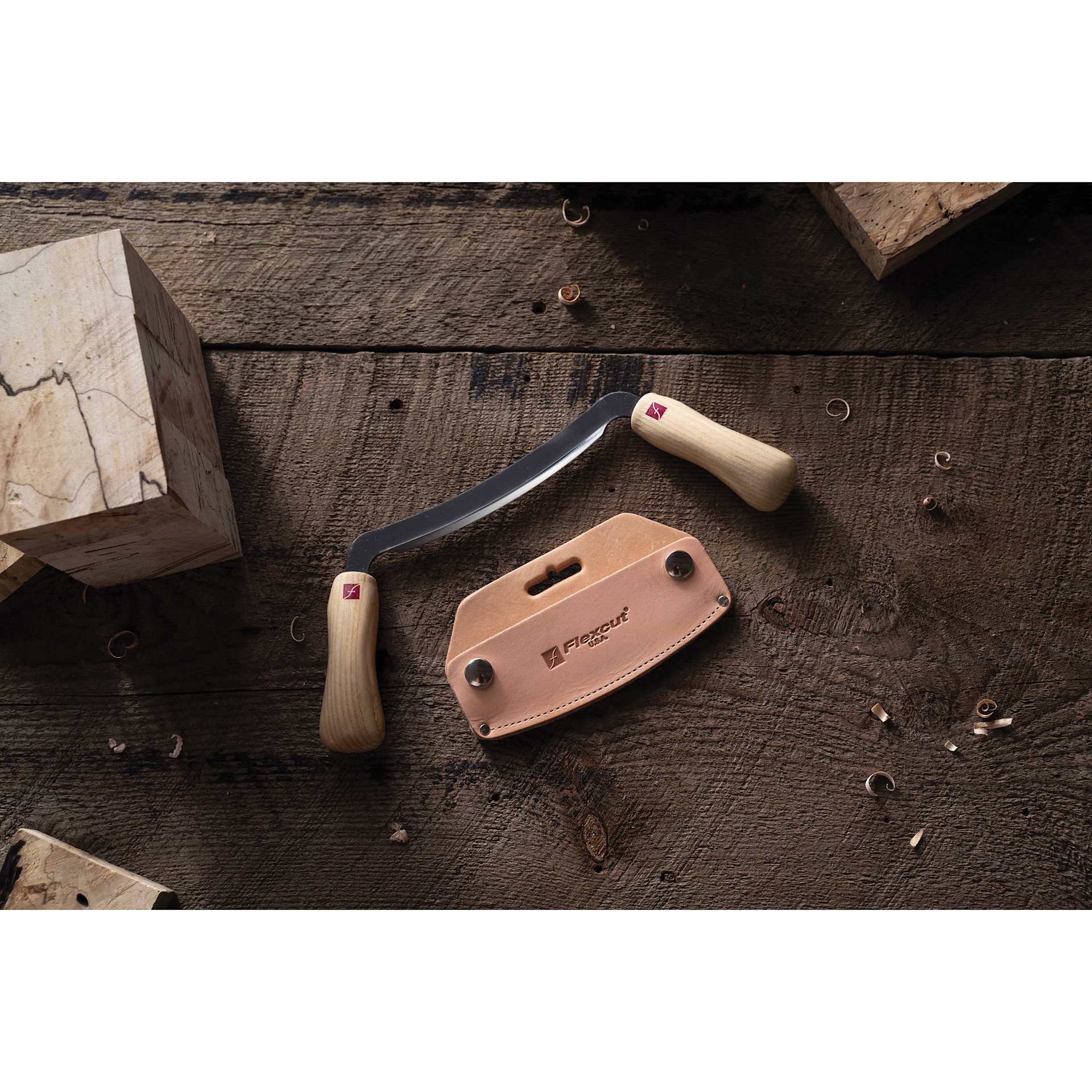 Flexcut 5" Draw Knife - with wood pieces