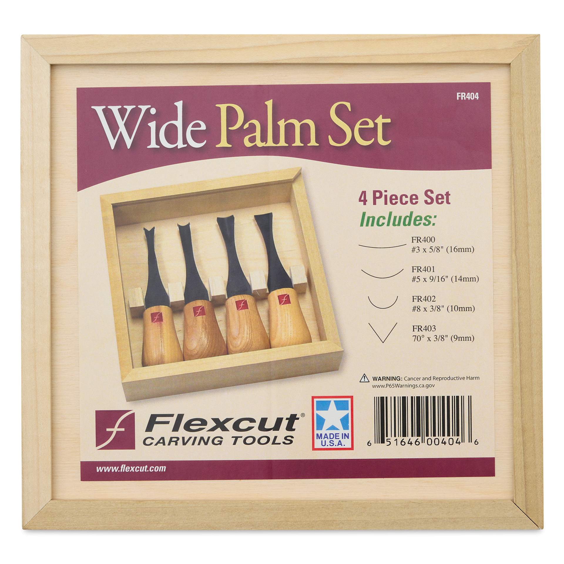 Flexcut Wide-Format Palm Set - wooden box