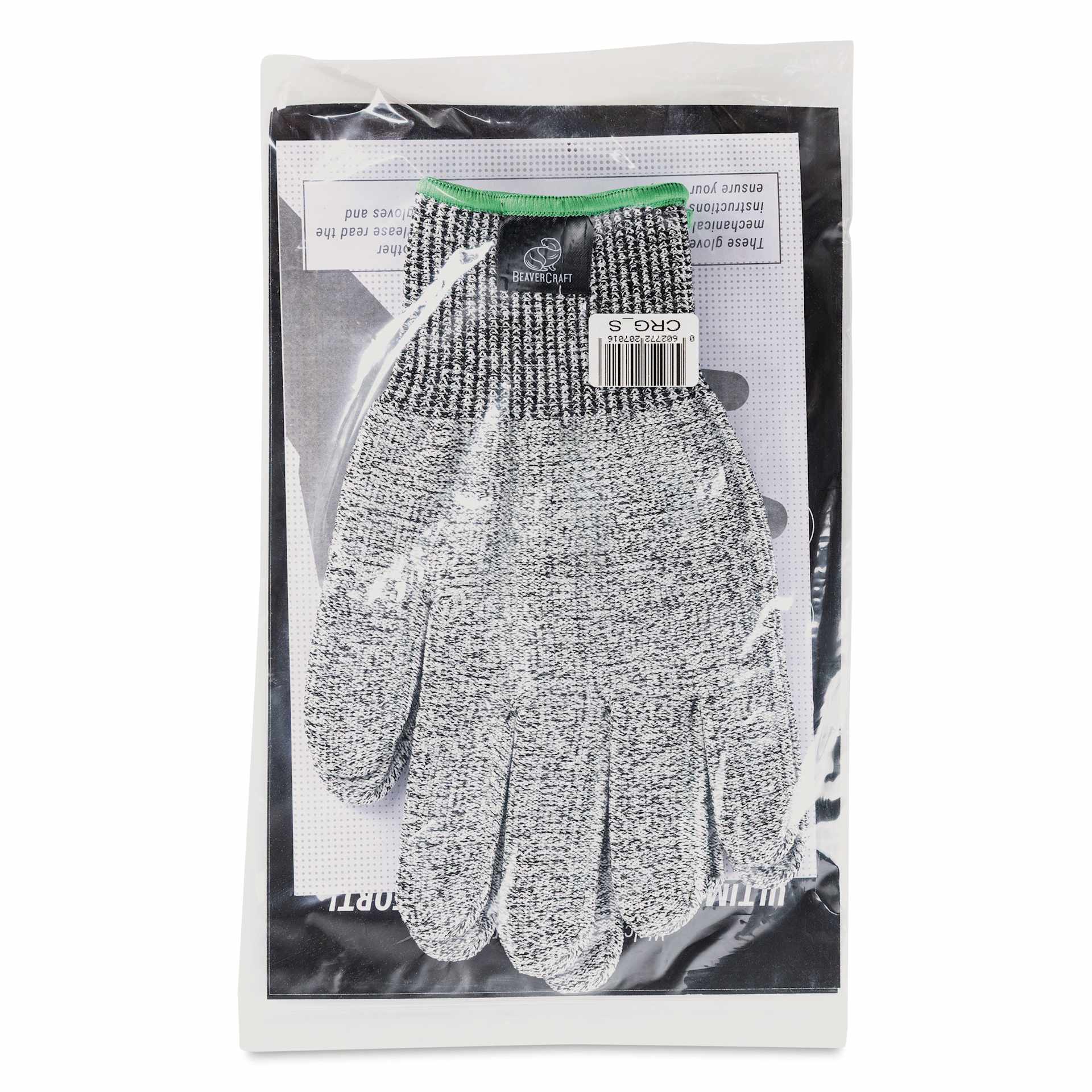 BeaverCraft Cut-Resistant Wood Carving Gloves - Small inside of packaging