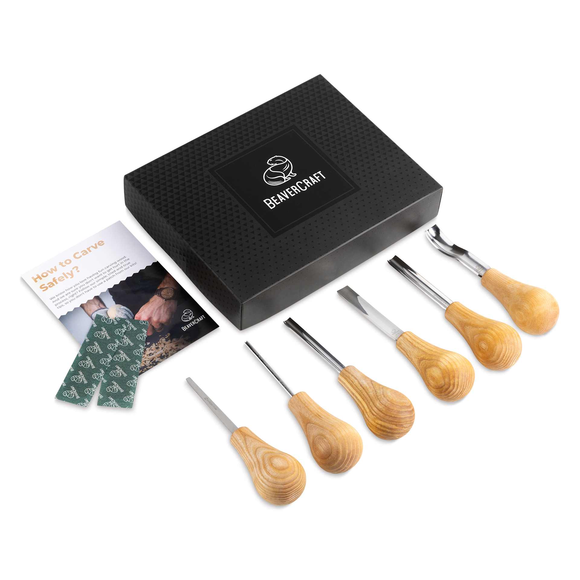 BeaverCraft Palm Carving Tool Set - Pkg of 6 contents