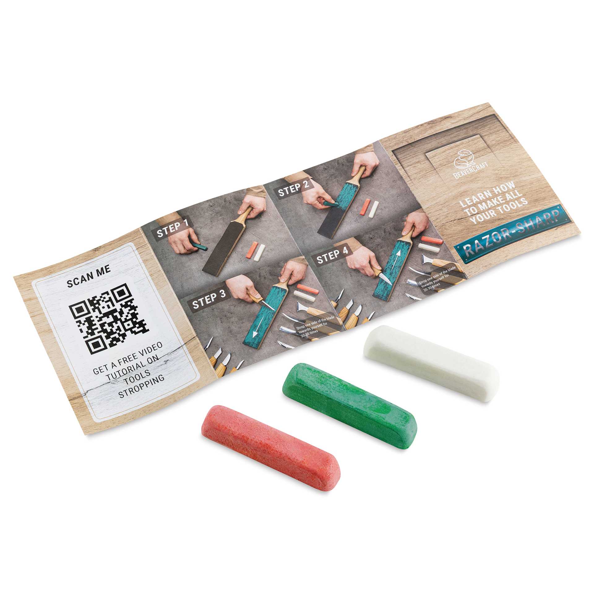 BeaverCraft Polishing Compounds Set - Pkg of 3 with instructional pamphlet