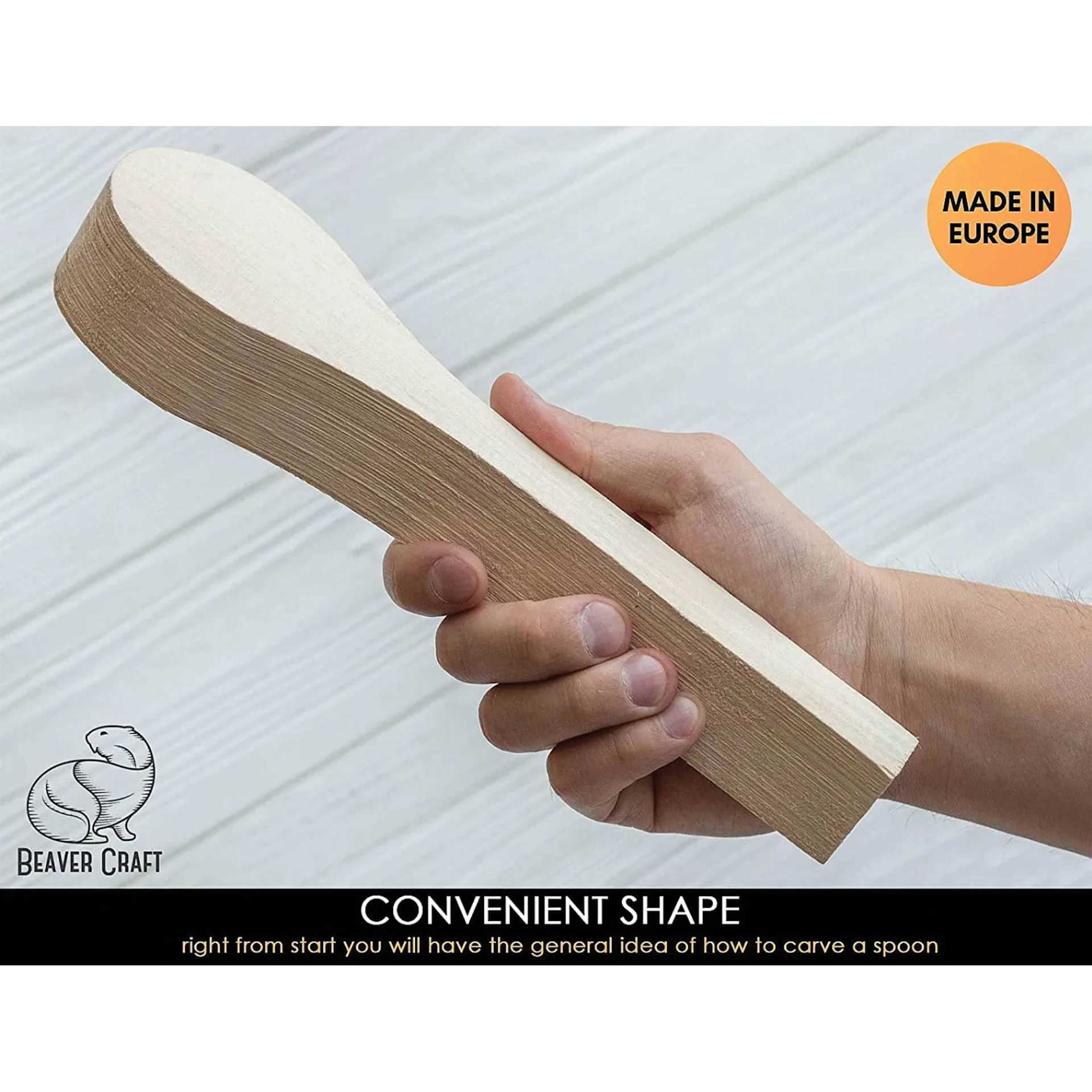 Convenient Shape: Right from the start, you will have the general idea of how to carve a spoon.