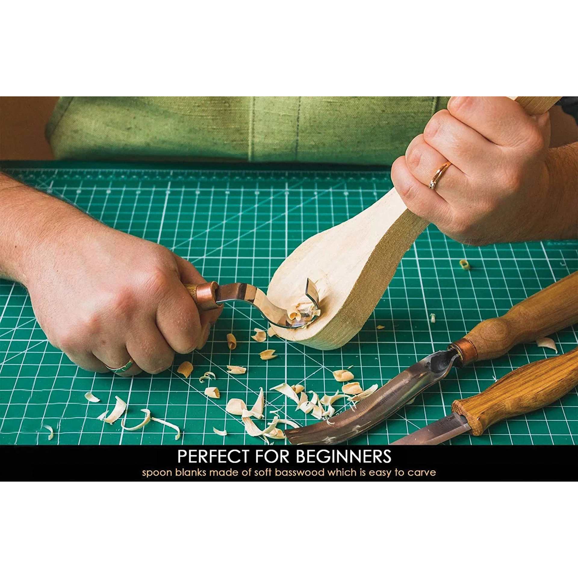 Perfect For Beginners: Spoon blanks made of soft basswood which is easy to carve.