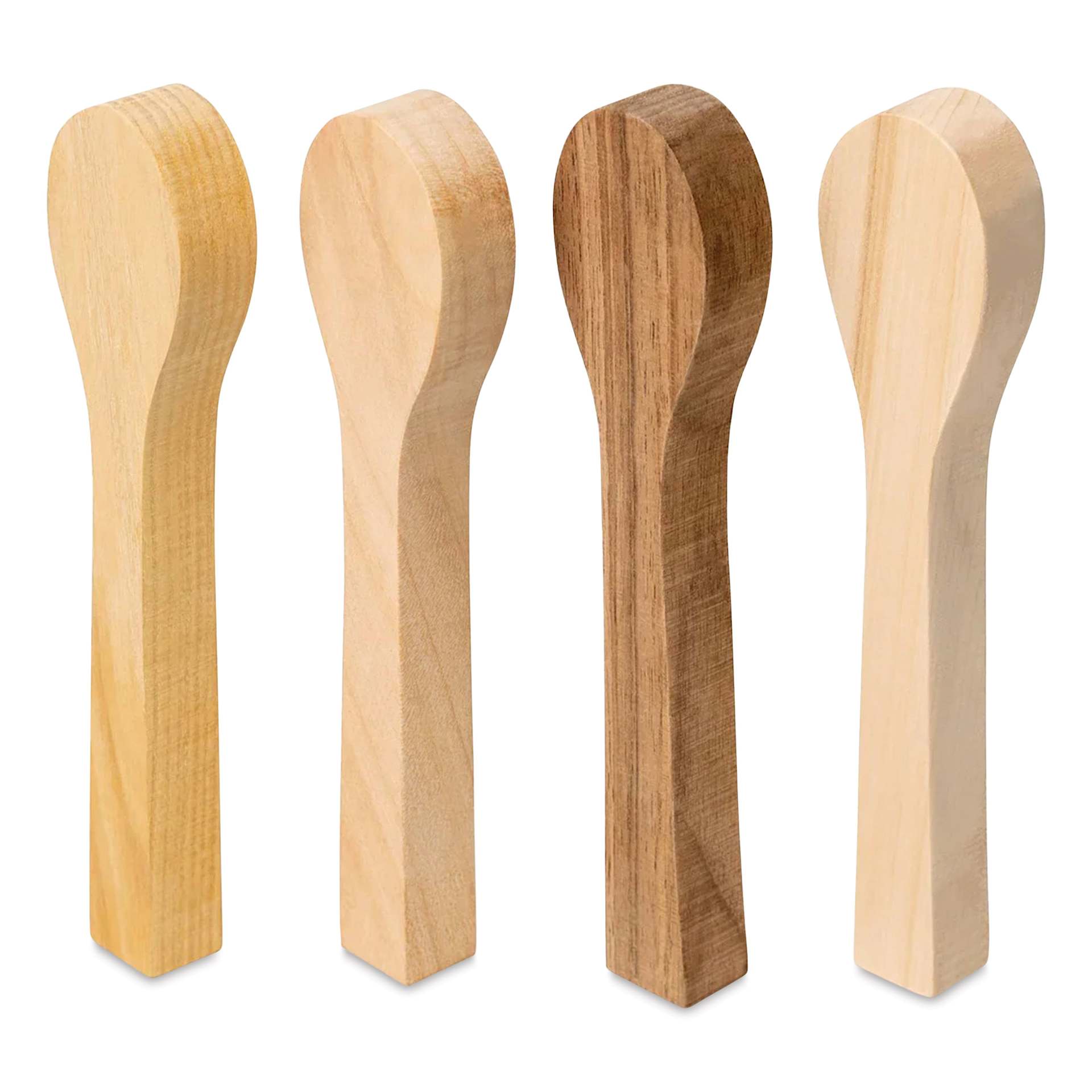 BeaverCraft Wooden Spoon Carving Blank Set - Set of 4, Cherry, Linden, Mulberry and European Walnut Wood