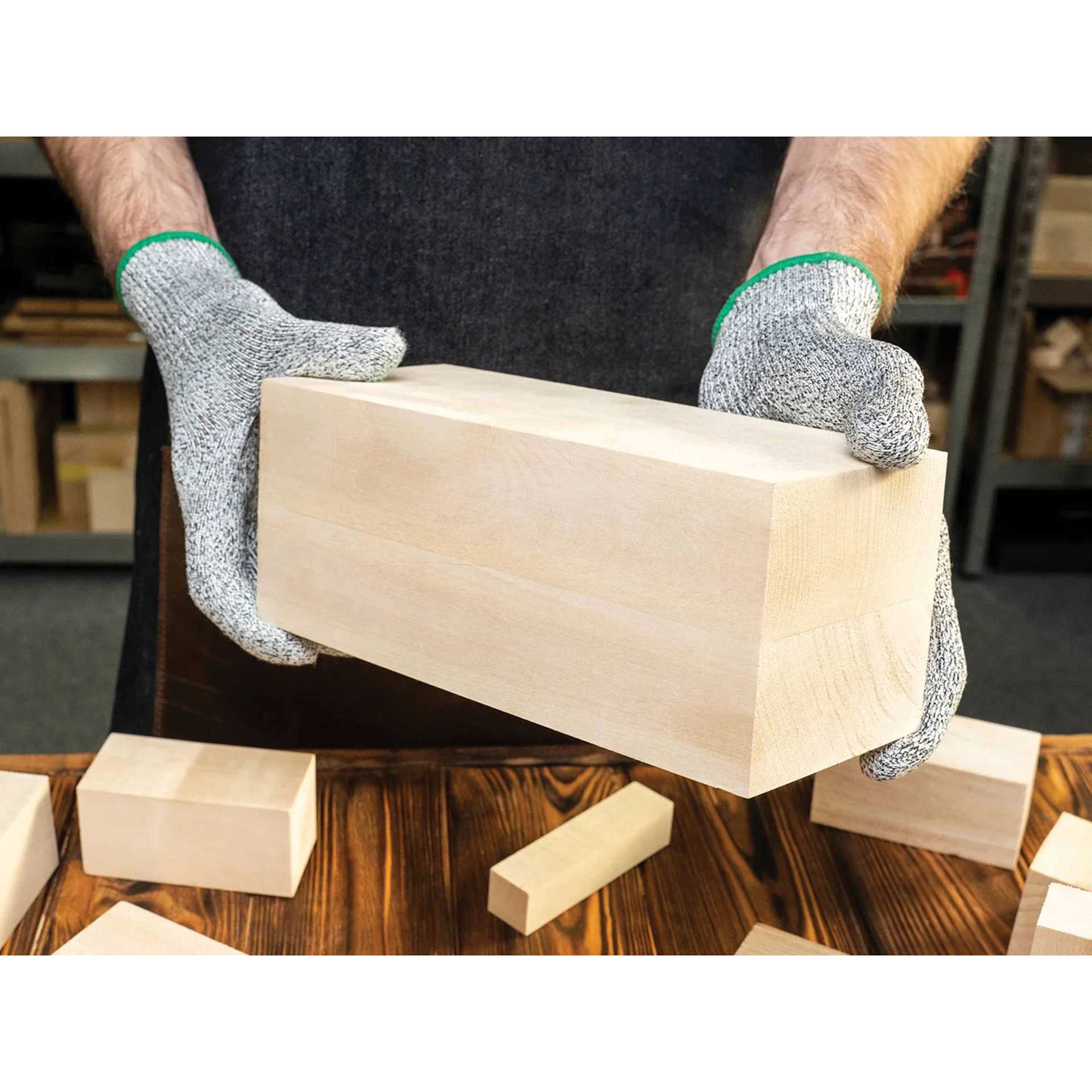 BeaverCraft Large Basswood Carving Block being held