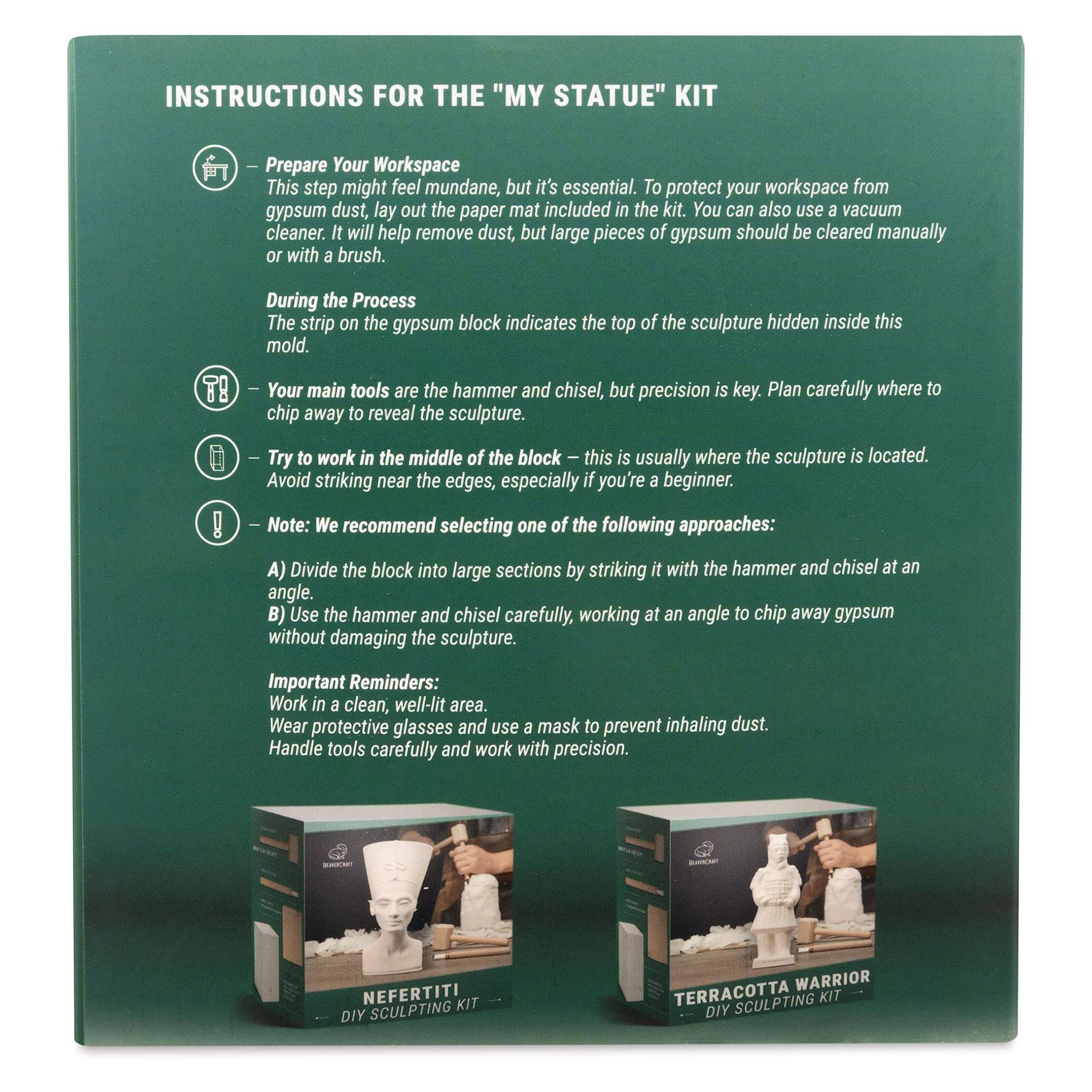 BeaverCraft DIY Sculpting Kit - Venus de Milo instructional pamphlet