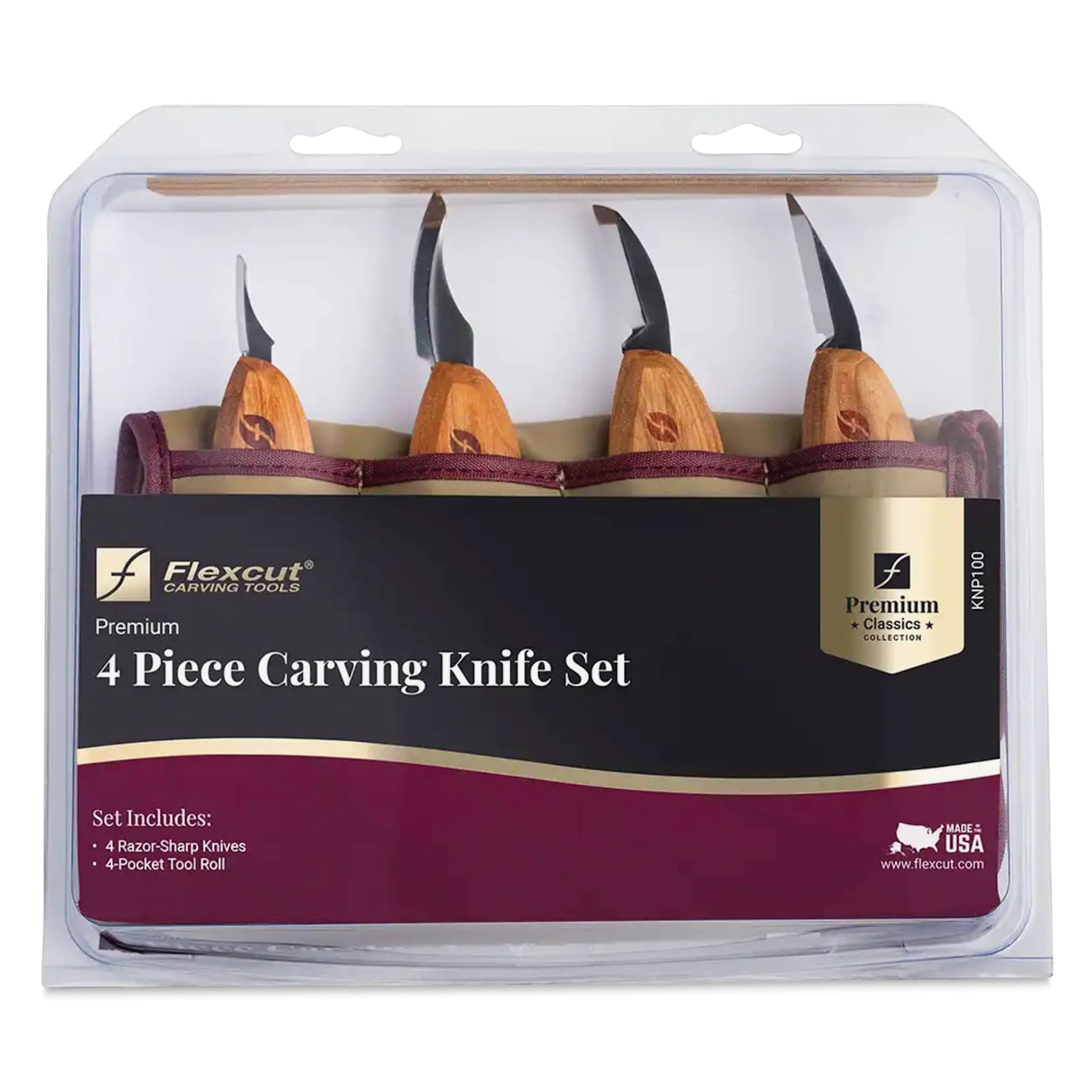 Flexcut Premium 4-Piece Carving Knife Set front of packaging