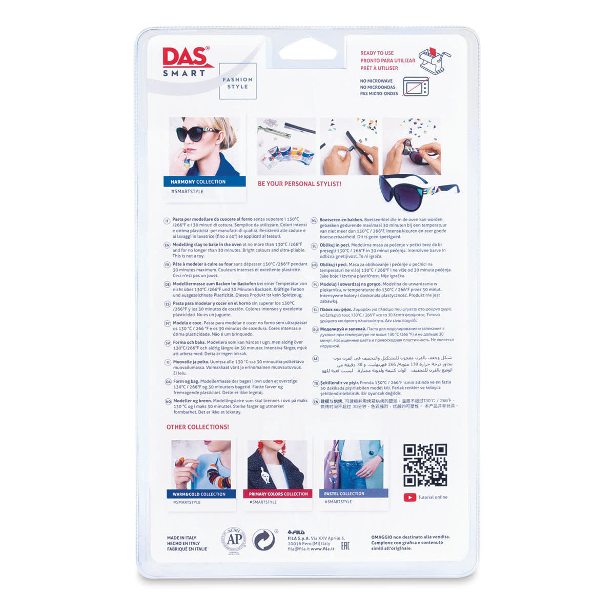 DAS Smart Polymer Clays - Harmonic Colors, Set of 12 (back of package)