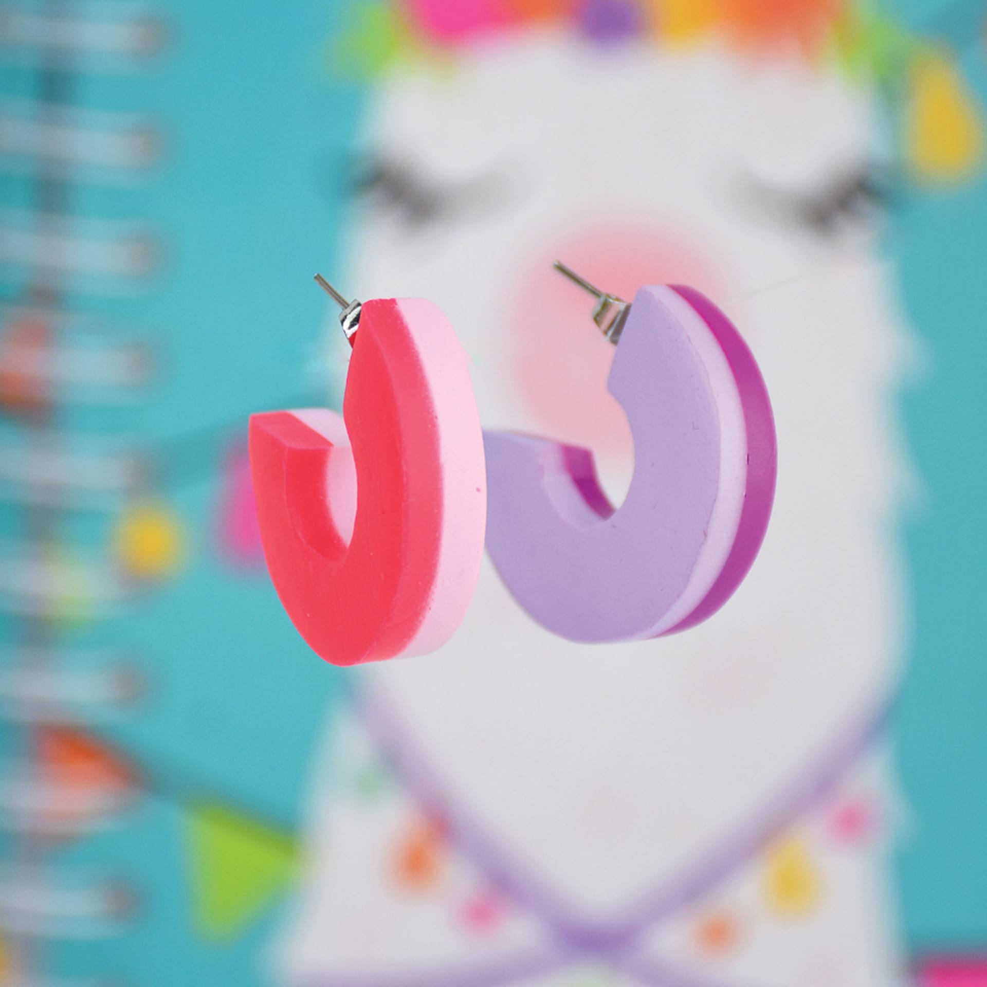 Sculpey Premo and Souffle Multipack - Neons and Pastels finished earring project