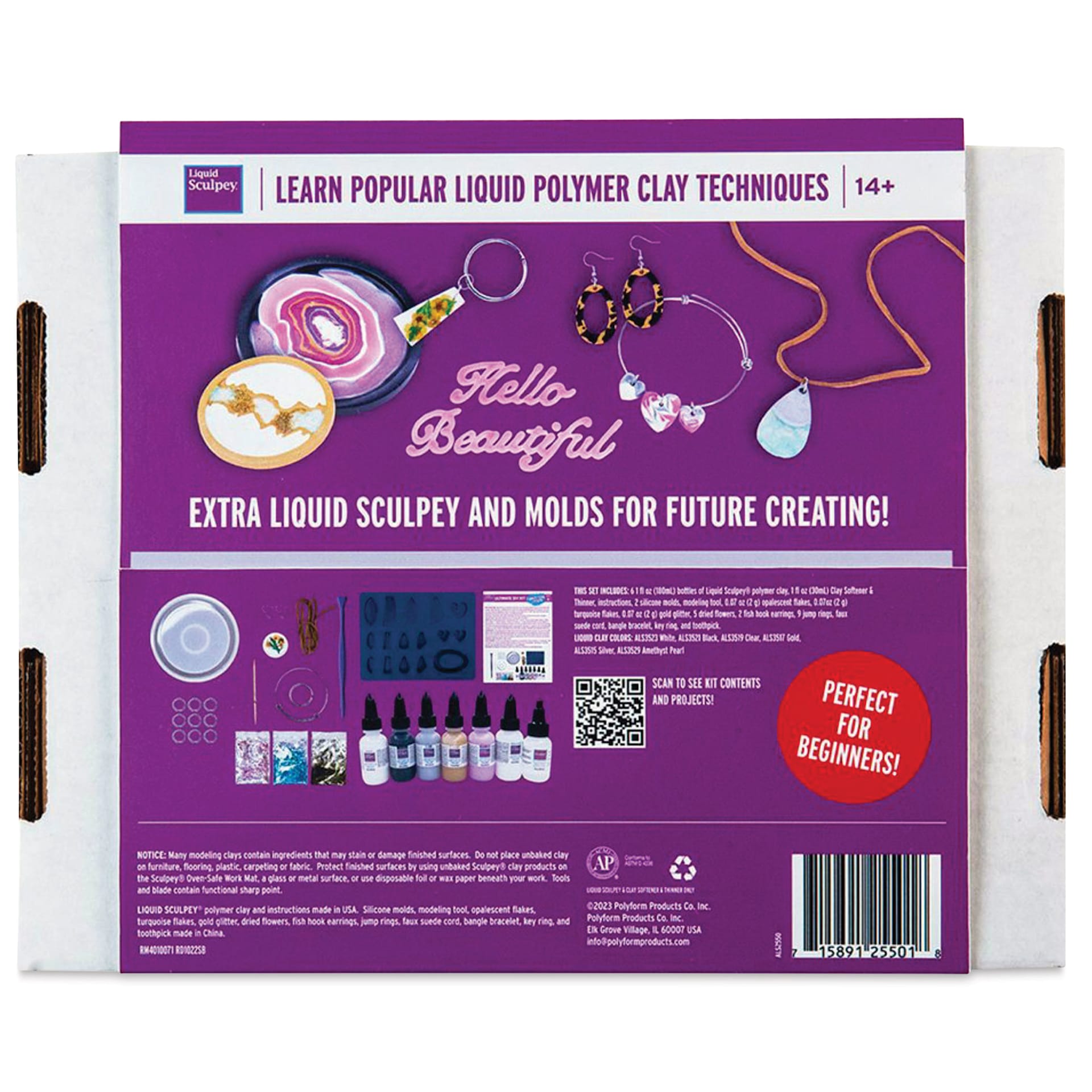 Sculpey Liquid Clay Crafts Ultimate DIY Kit back of packaging