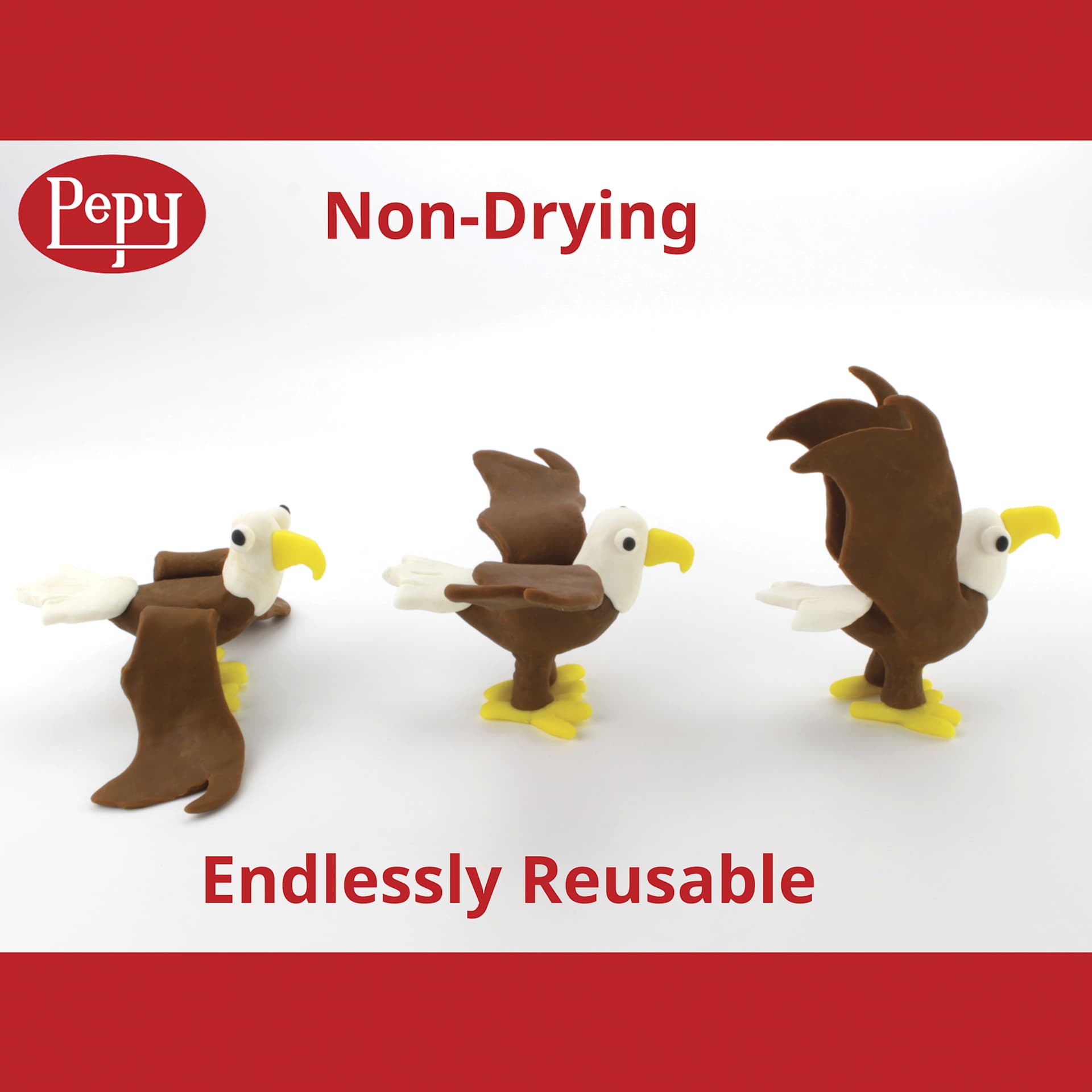 Pepy Plastilina Modeling Clay - Non-Drying and Endlessly Reusable, finished eagle example