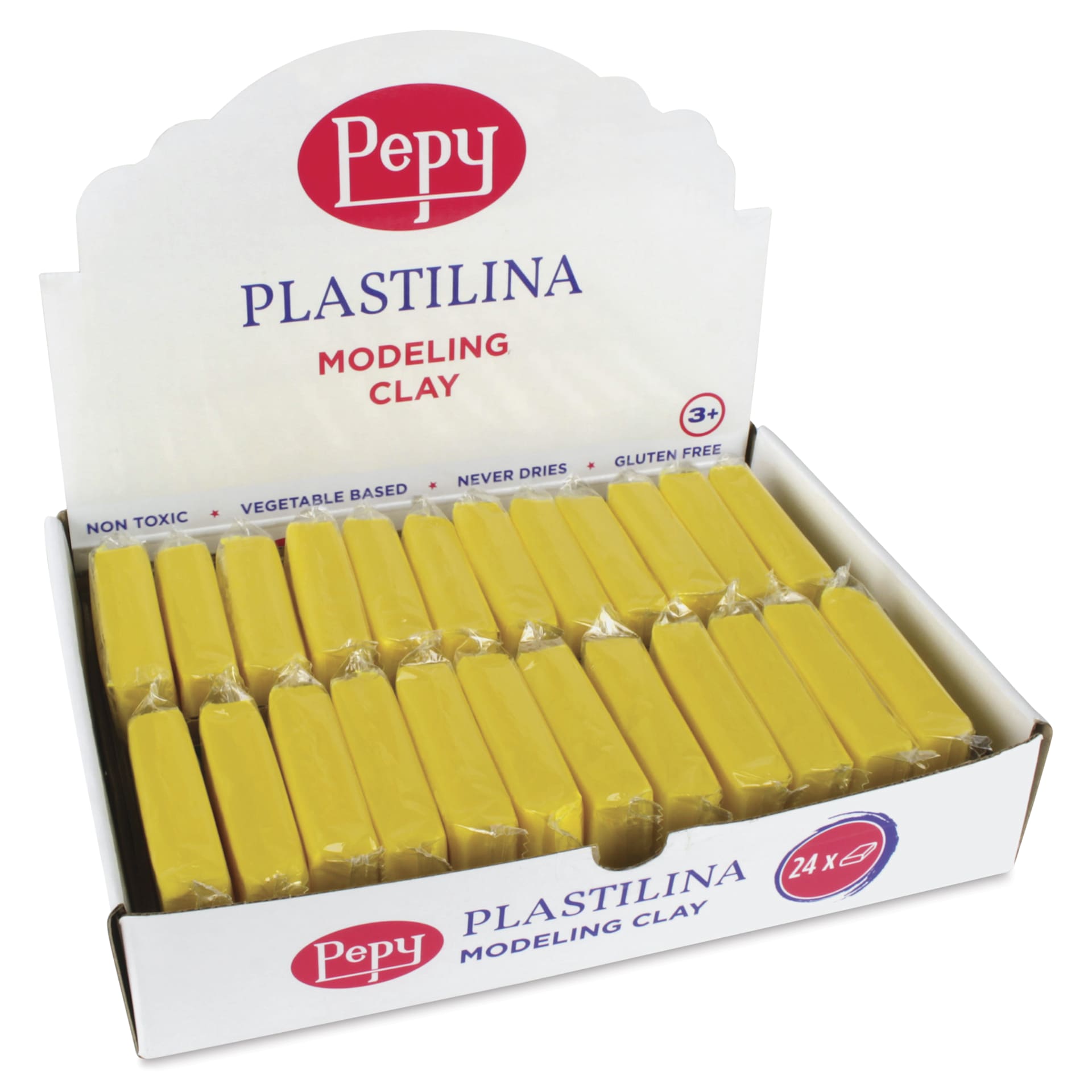 Pepy Plastilina Modeling Clay - Yellow, 1.4 oz, Pkg of 24