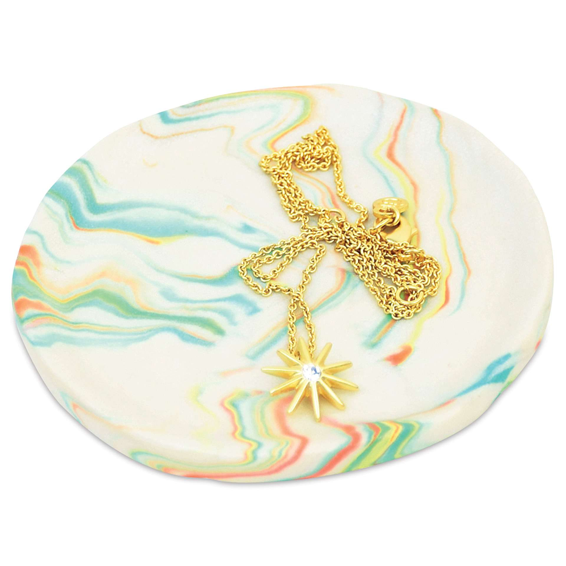 Sculpey III Oven Bake Clay Trinket Dishes Kit - marbled trinket dish