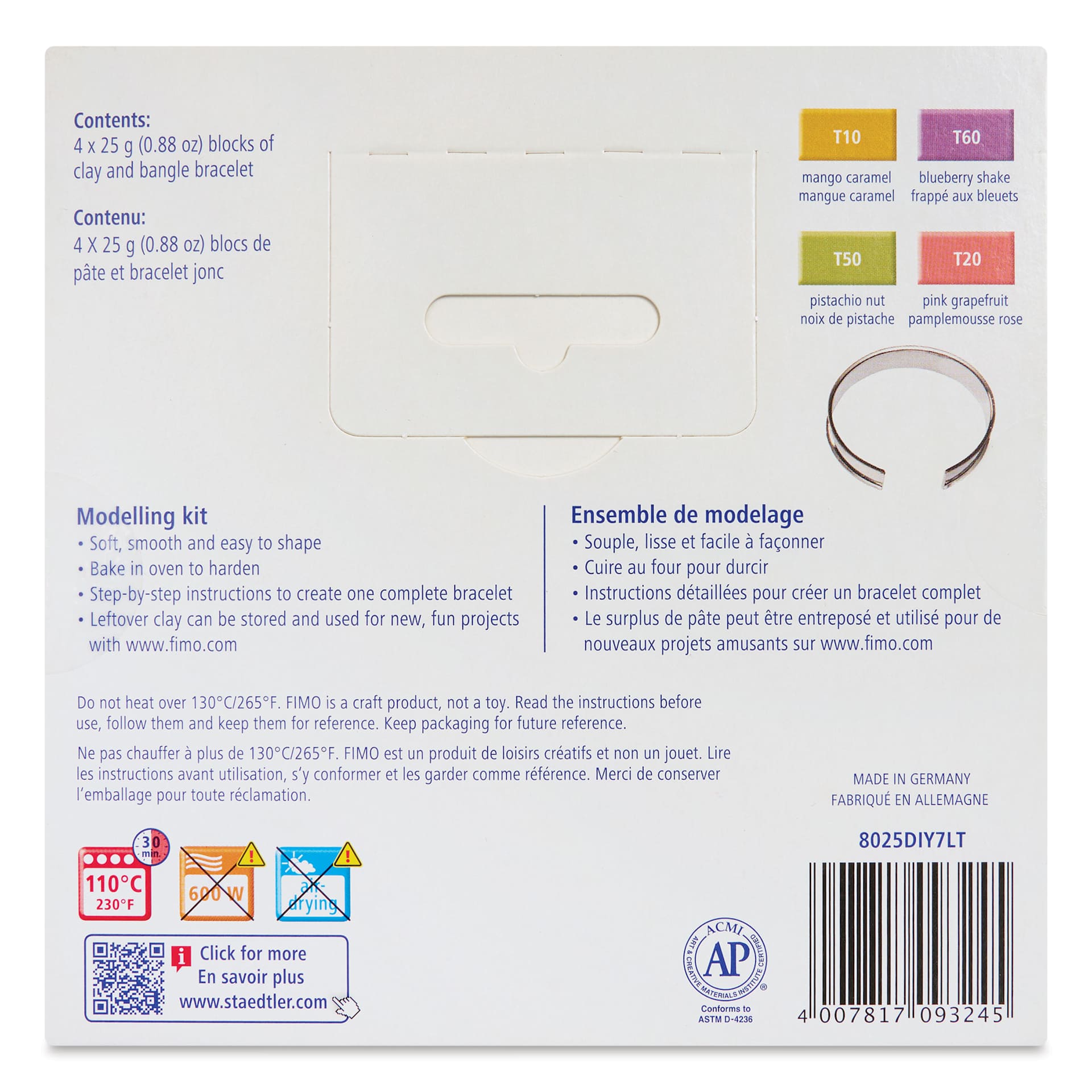 Staedtler Fimo Made By You Bracelet Kit - back of packaging