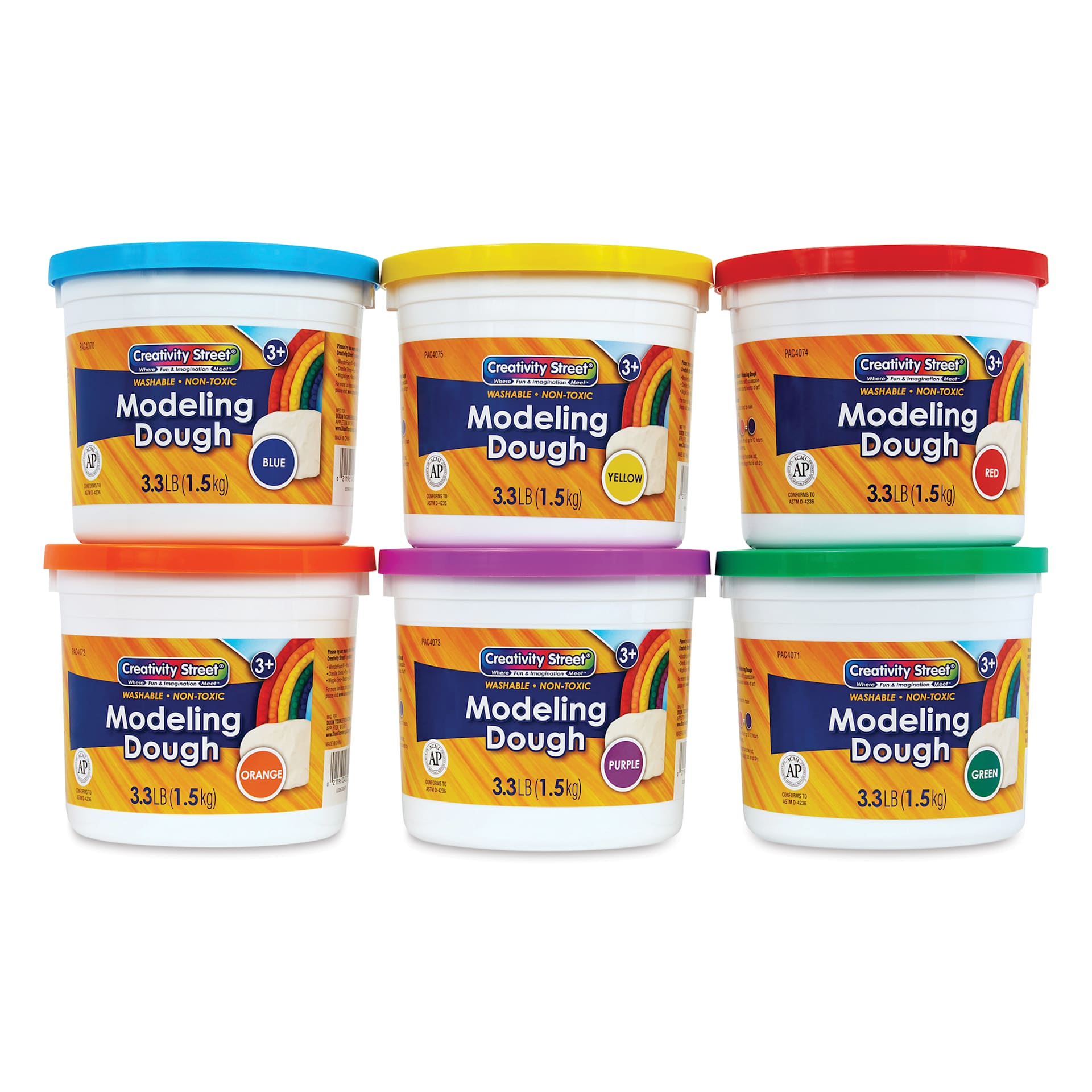 Creativity Street Modeling Dough - Assorted Colors, 3.3 lbs, Set of 6 - front of packaging