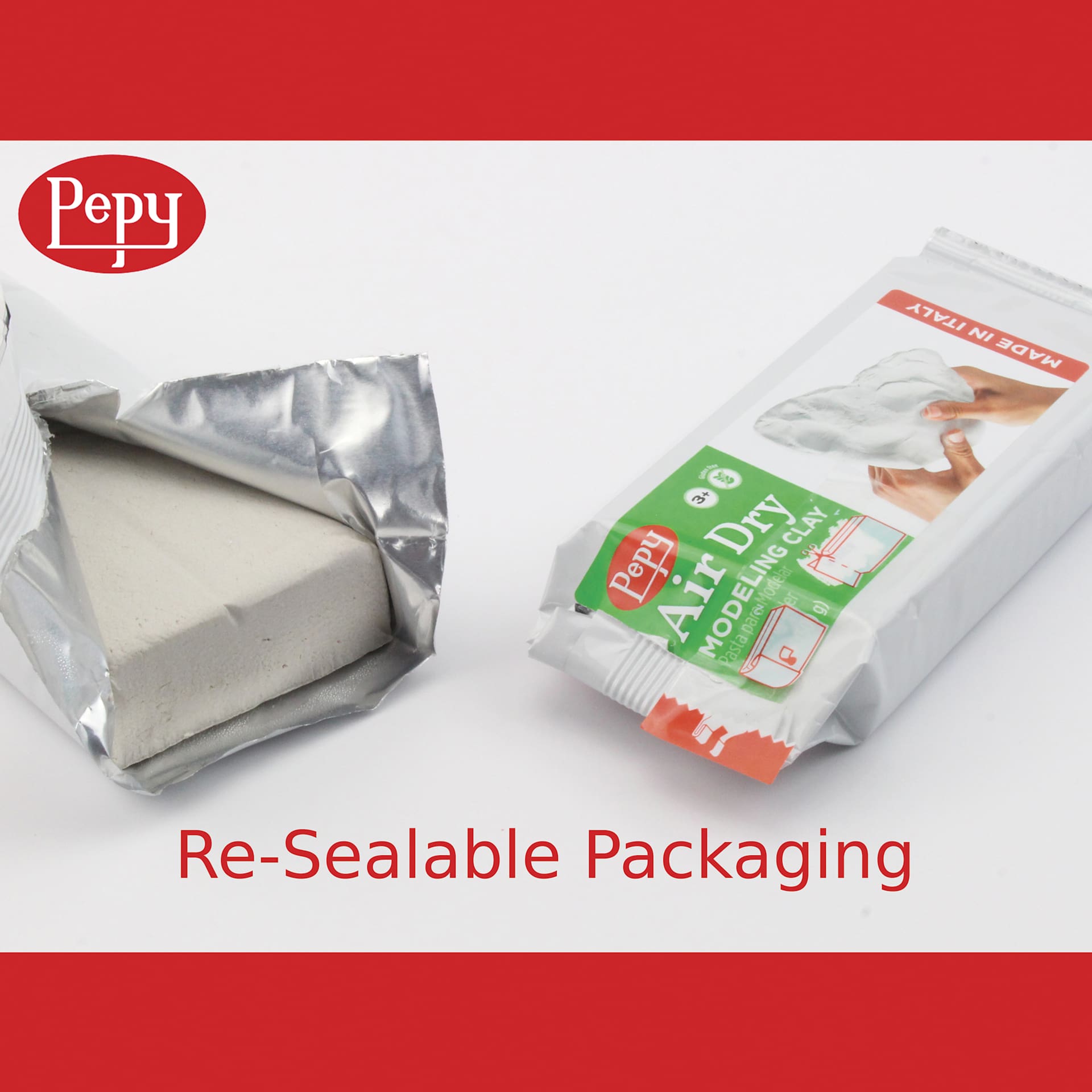 Pepy Air Dry Clay - White, 1.1 lb - Re-Sealable Packaging