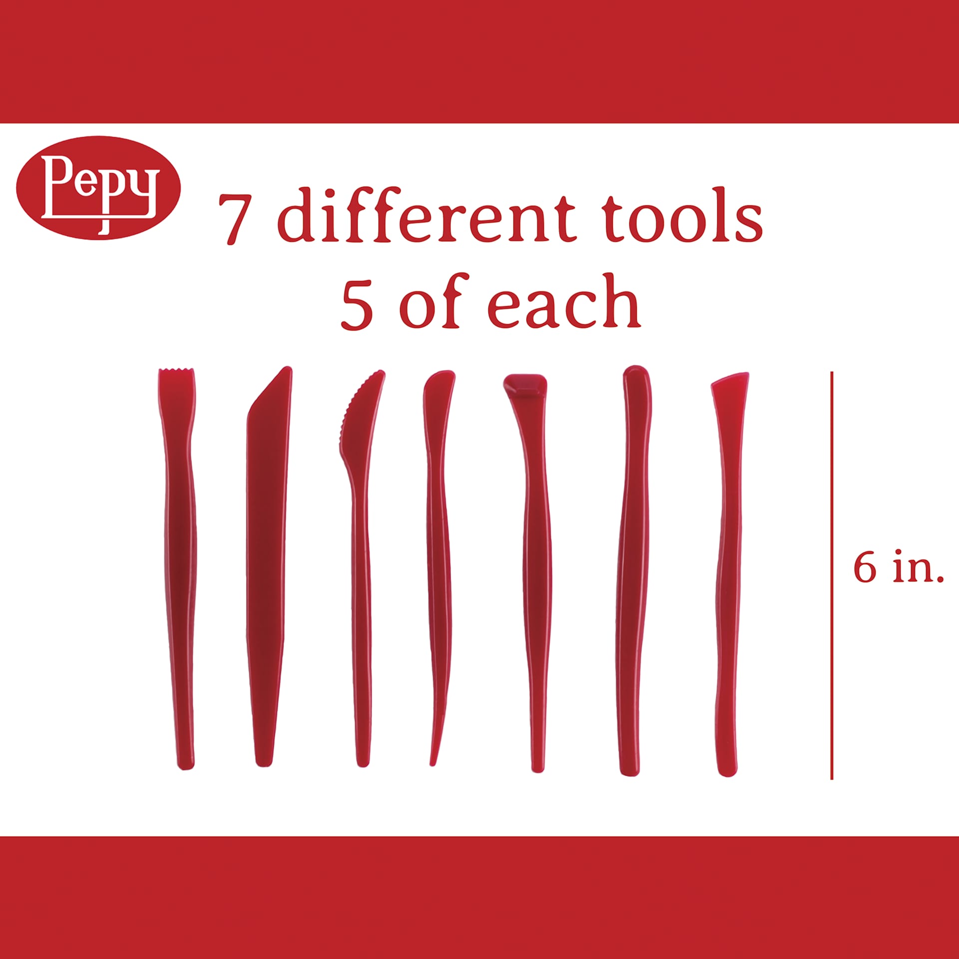 Pepy Clay Tools - Set of 35 - 7 different tool 5 of each, and length