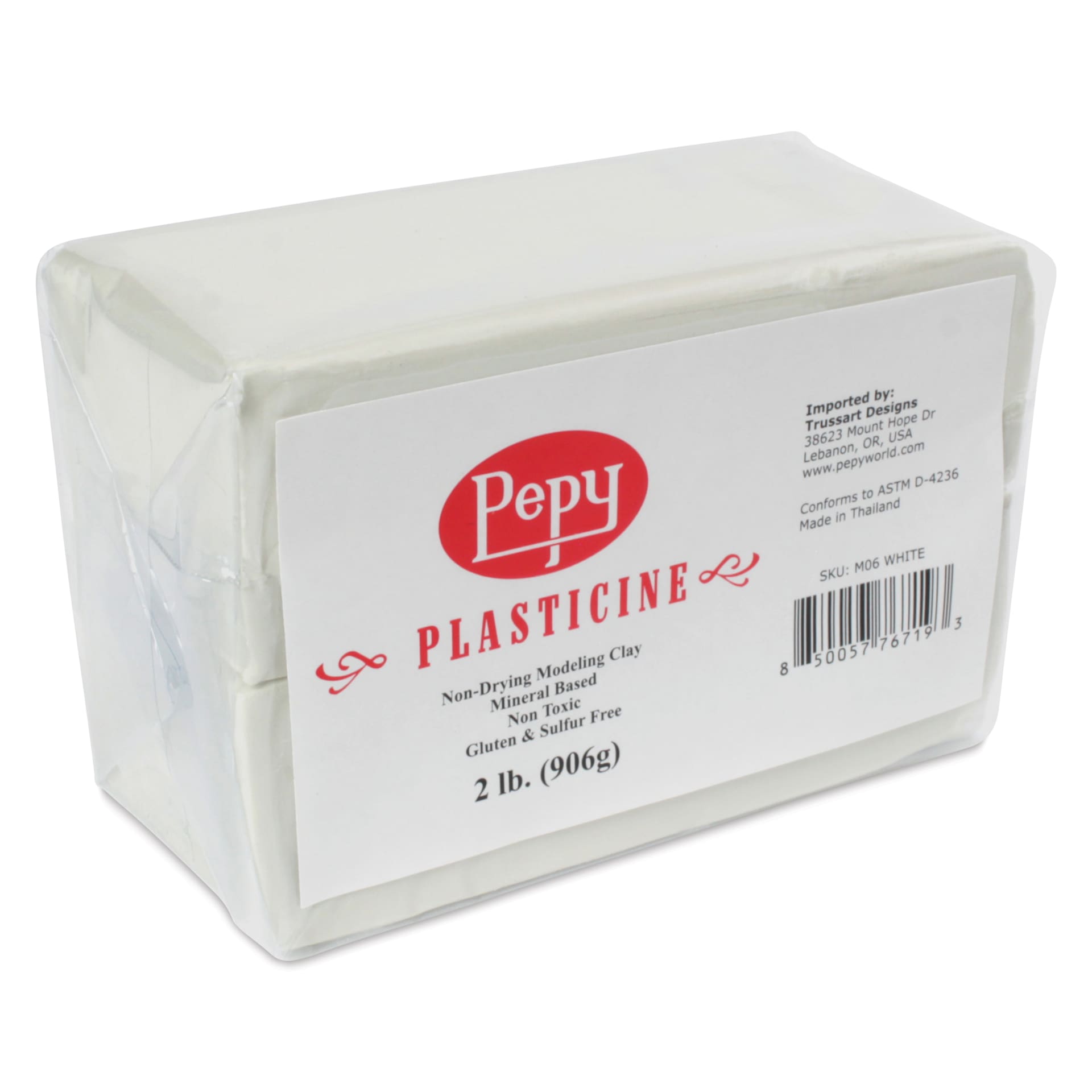 Pepy Plasticine Mineral Based Clay - White, 2 lb