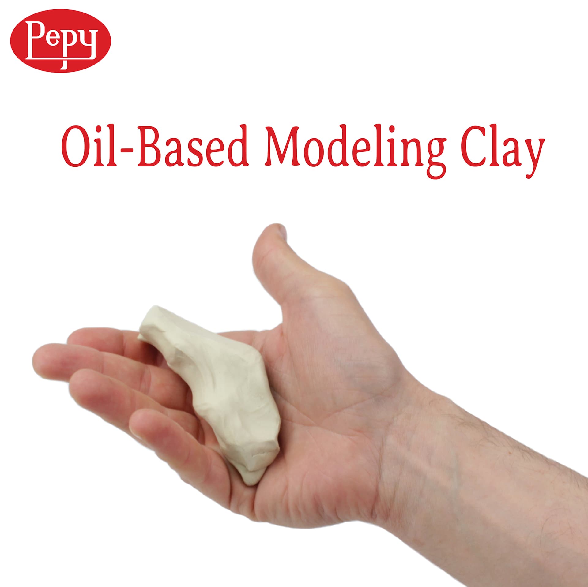 Pepy Plasticine Mineral Based Clay - Cream, 2 lb - oil-based modeling clay