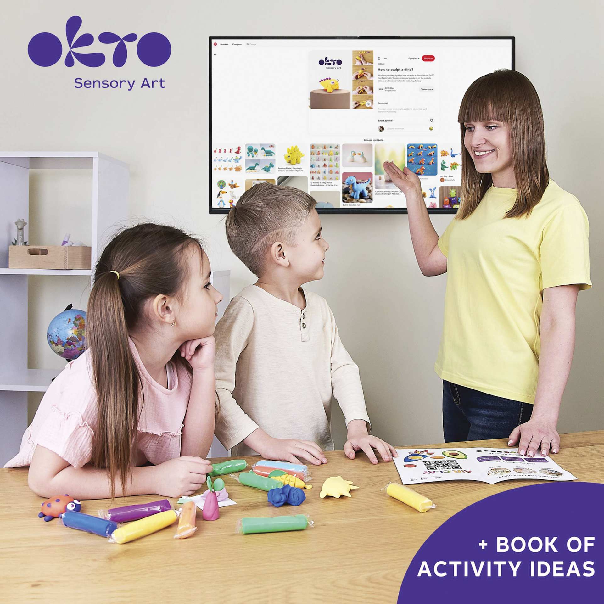 Okto Sensory Art Color Dough Classpack - book of activity ideas included
