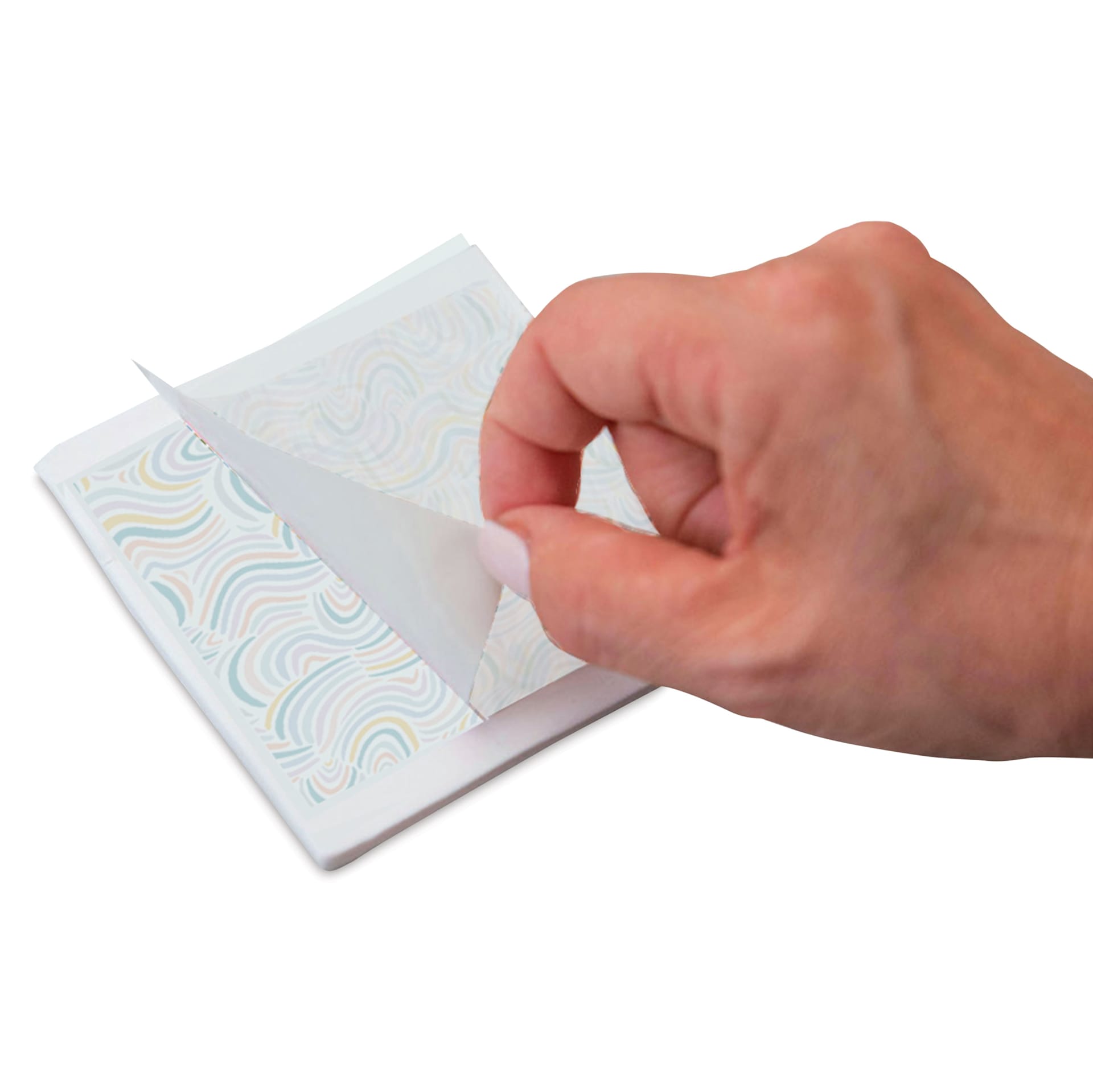 Sculpey Clay Transfers - Pkg of 4, Geometric being peeled from clay