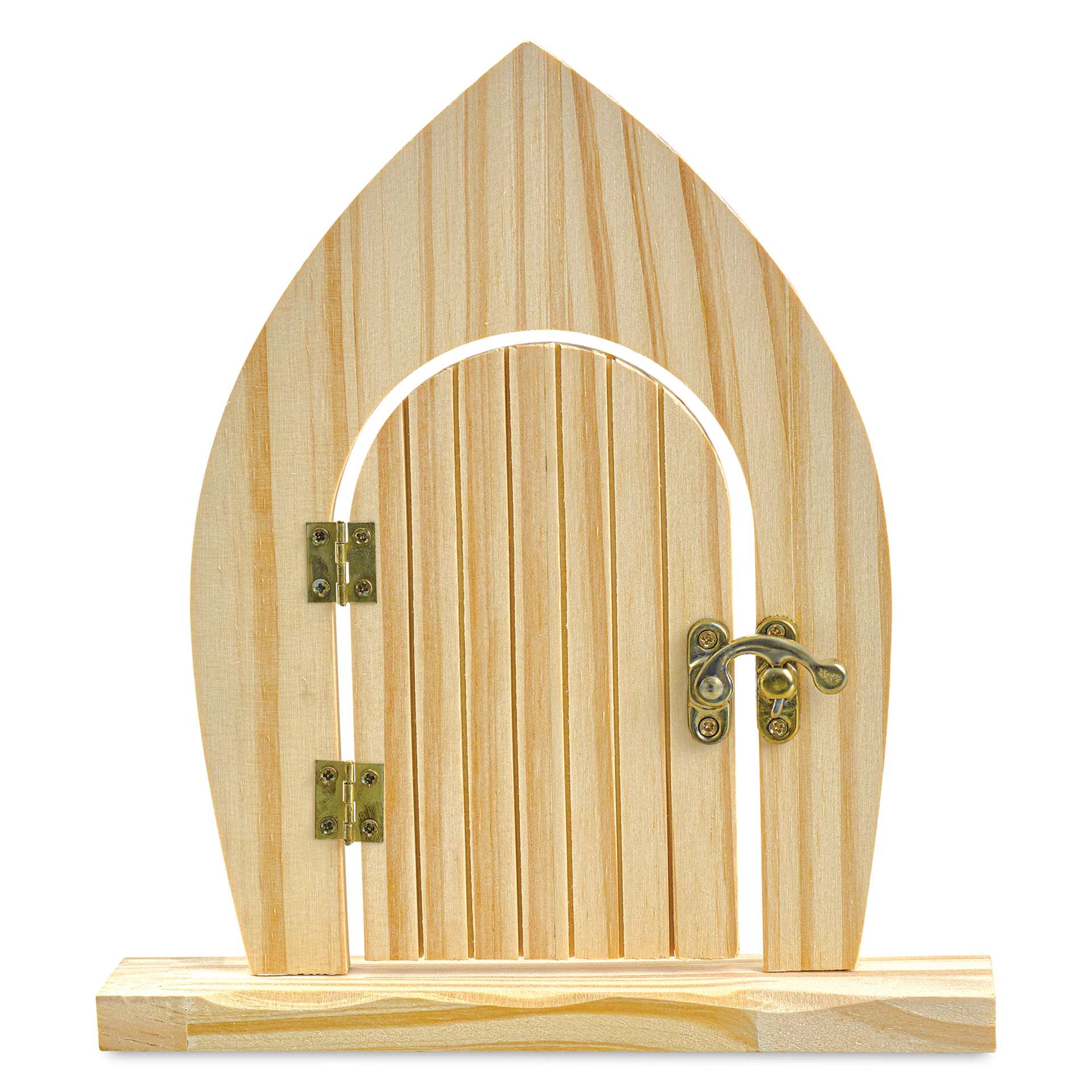 Craft Medley Wood Fairy Door, showing door hinges and lock