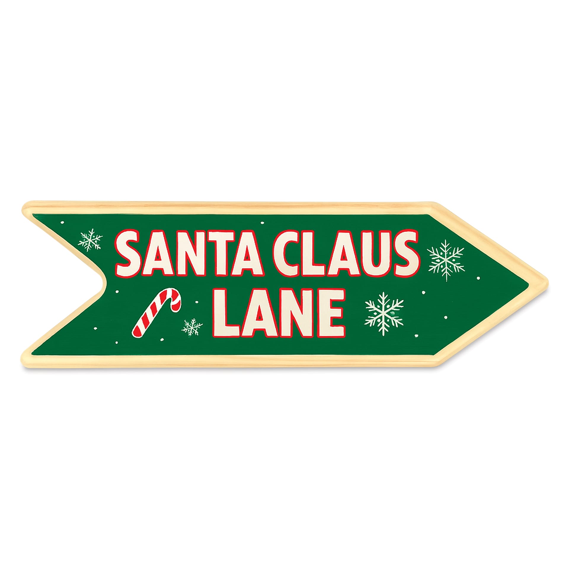 Foggy Bottom Woodworks Pine Signboard - Arrow with holiday design applied