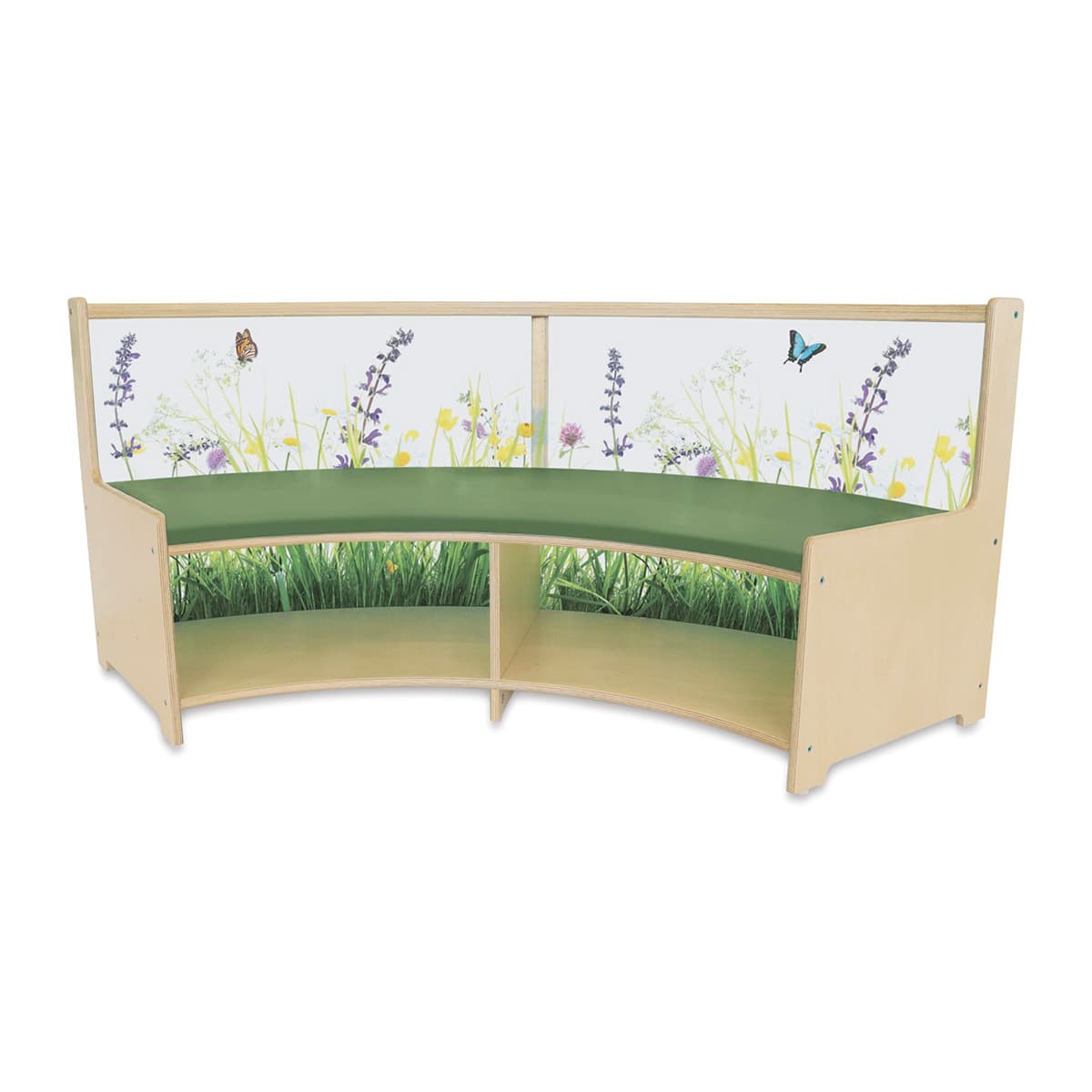 Whitney Brothers Nature View Sofa - Curved Out, 24-1/4"H x 56-3/4"W x 17"D