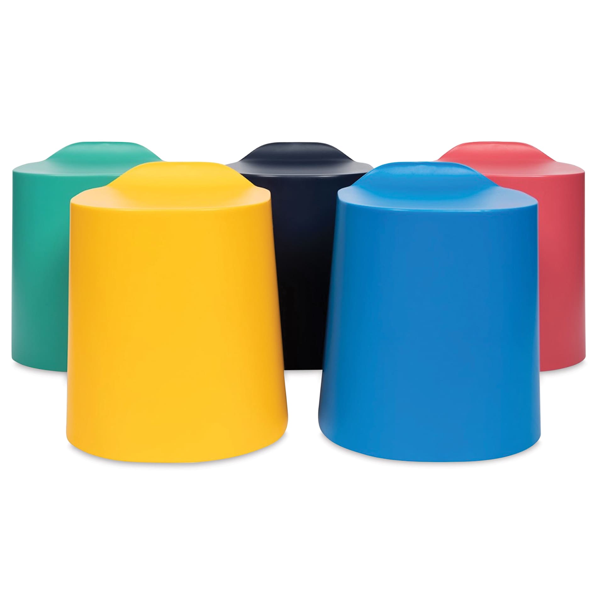 Luxor TailFin Plastic Stackable Stools, set of 5 assorted colors. 