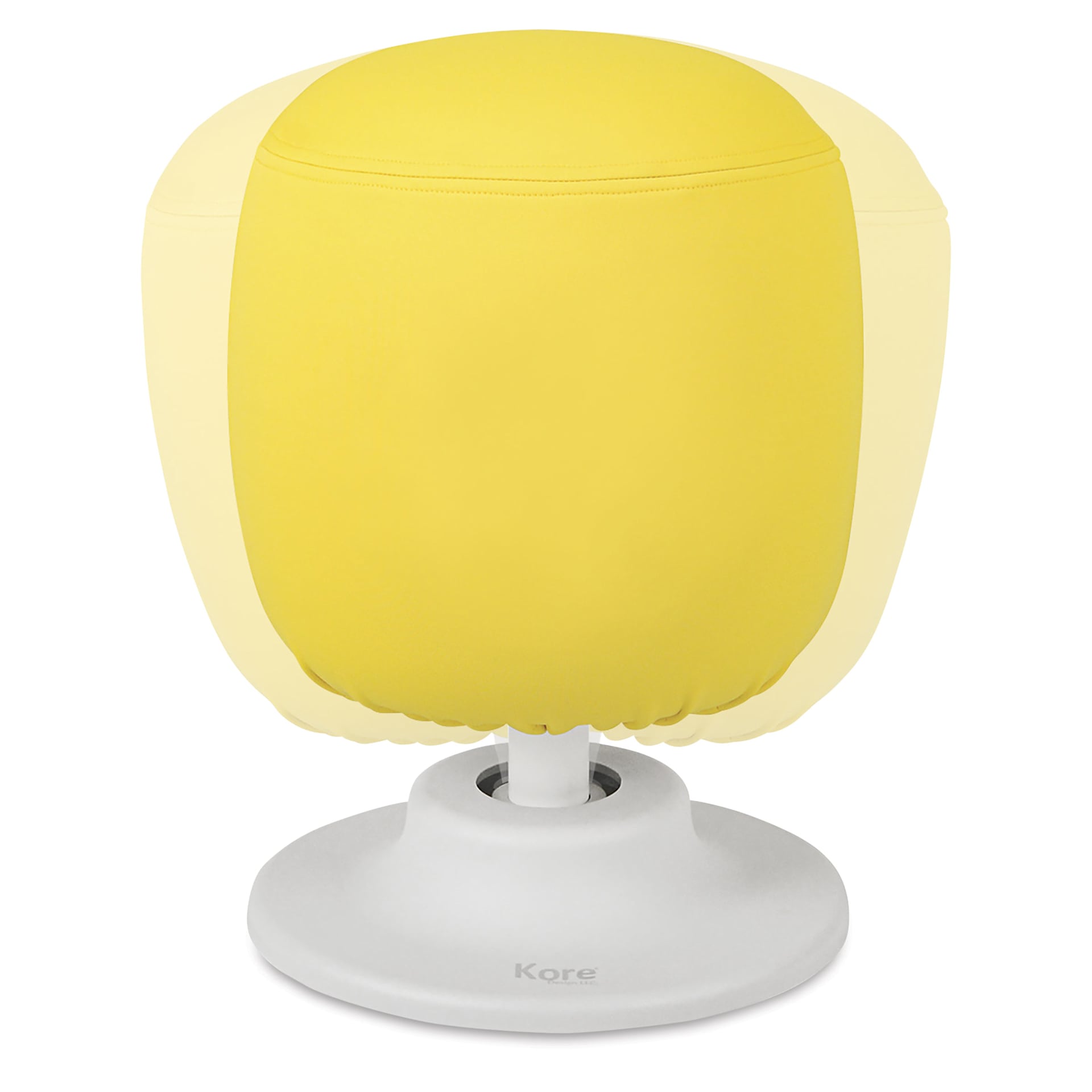 Kore Design Kid’s Adjustable Pivot Stool - Tall, Yellow, 16-1/2" - 21" - 360° motion