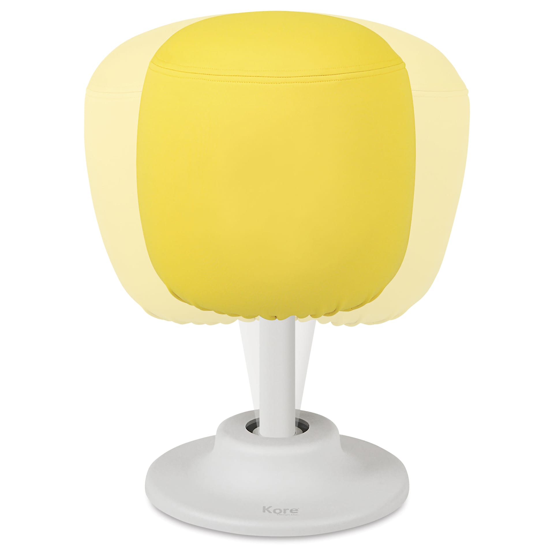 Kore Design Kid’s Adjustable Pivot Stool - Tall, Yellow, 16-1/2" - 21" - raised, 360° motion