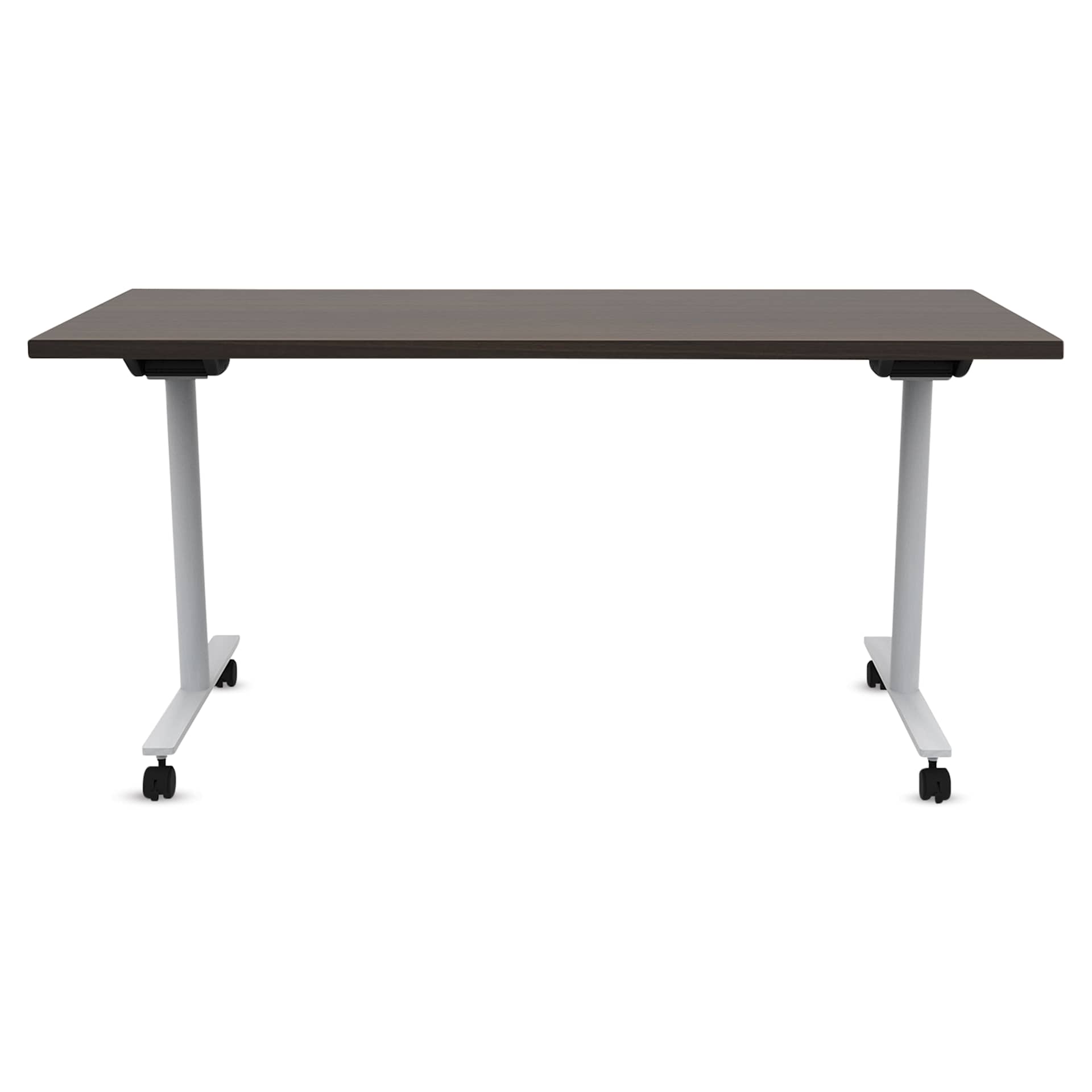 Safco Jurni Flip-Top Table with Casters - Columbian Walnut, 24" x 60", top flat