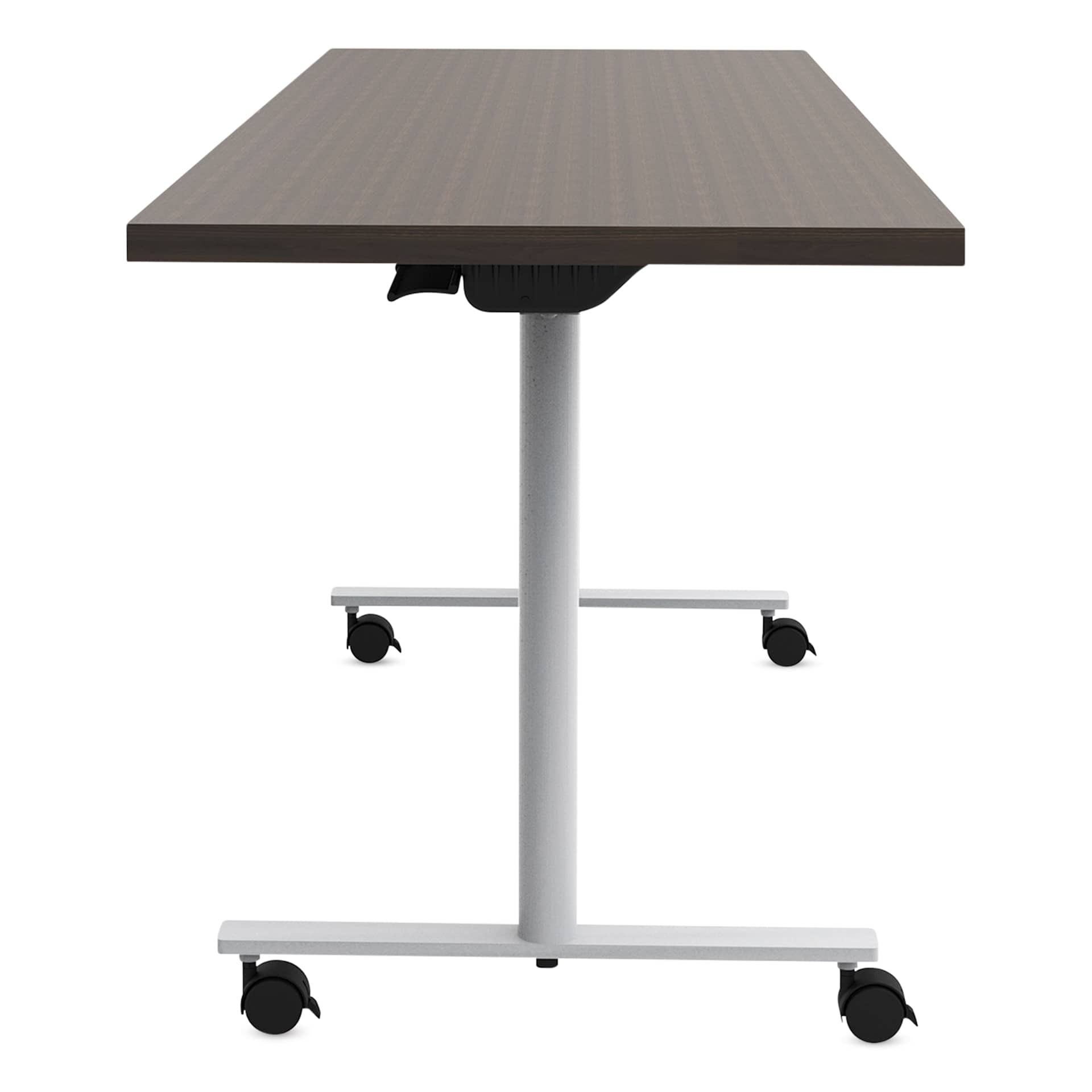 Safco Jurni Flip-Top Table with Casters - Columbian Walnut, 24" x 72", side