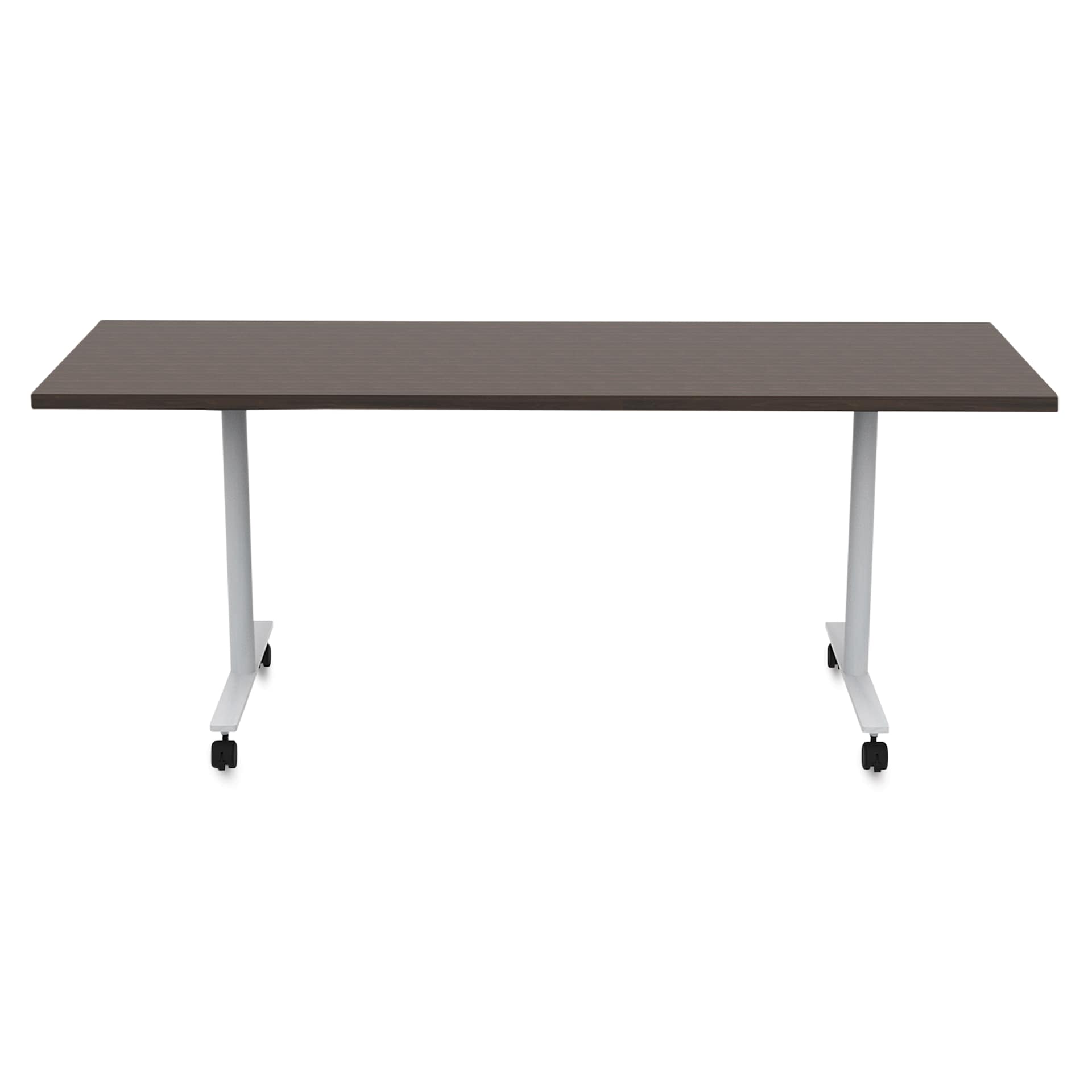 Safco Jurni Flip-Top Table with Casters - Columbian Walnut, 24" x 72", top flat