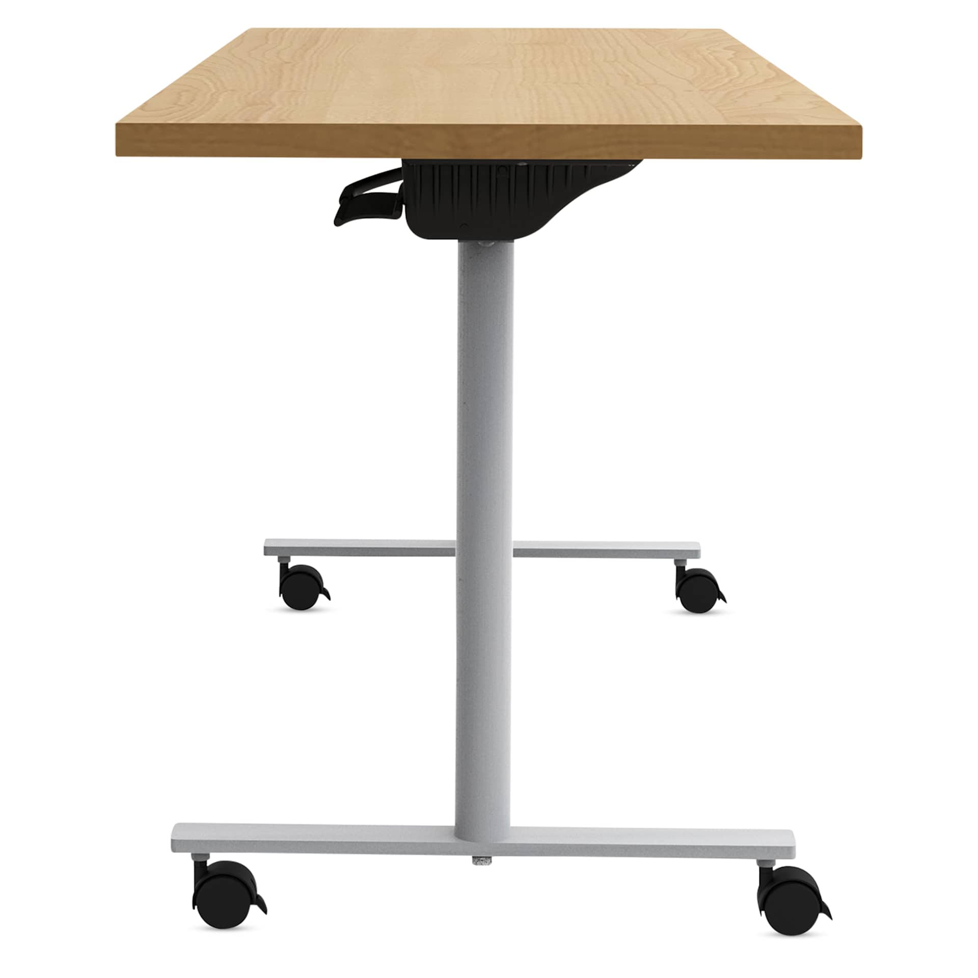 Safco Jurni Flip-Top Table with Casters - Fusion Maple, 24" x 60", side