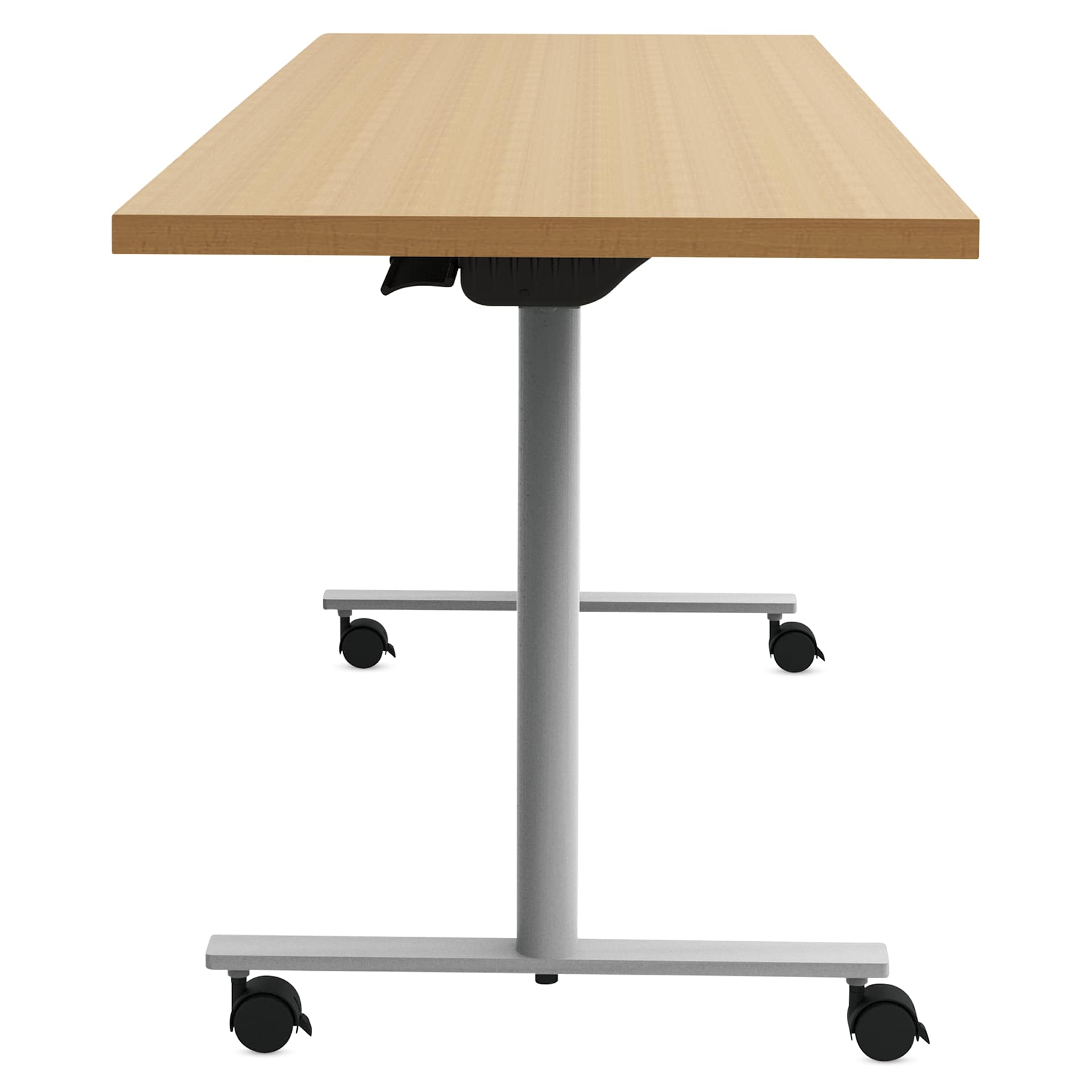 Safco Jurni Flip-Top Table with Casters - Fusion Maple, 24" x 72", side