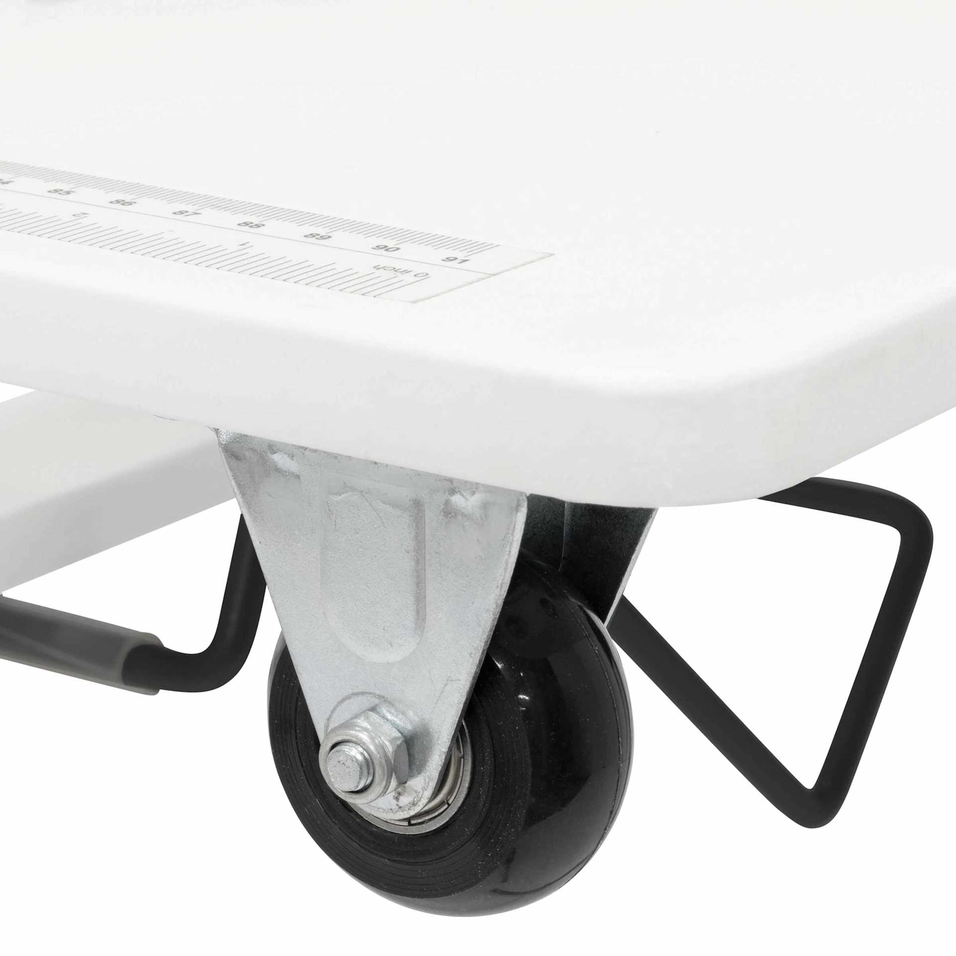 Studio Designs Rollaway II Sewing Table - Black/White, close-up of wheel