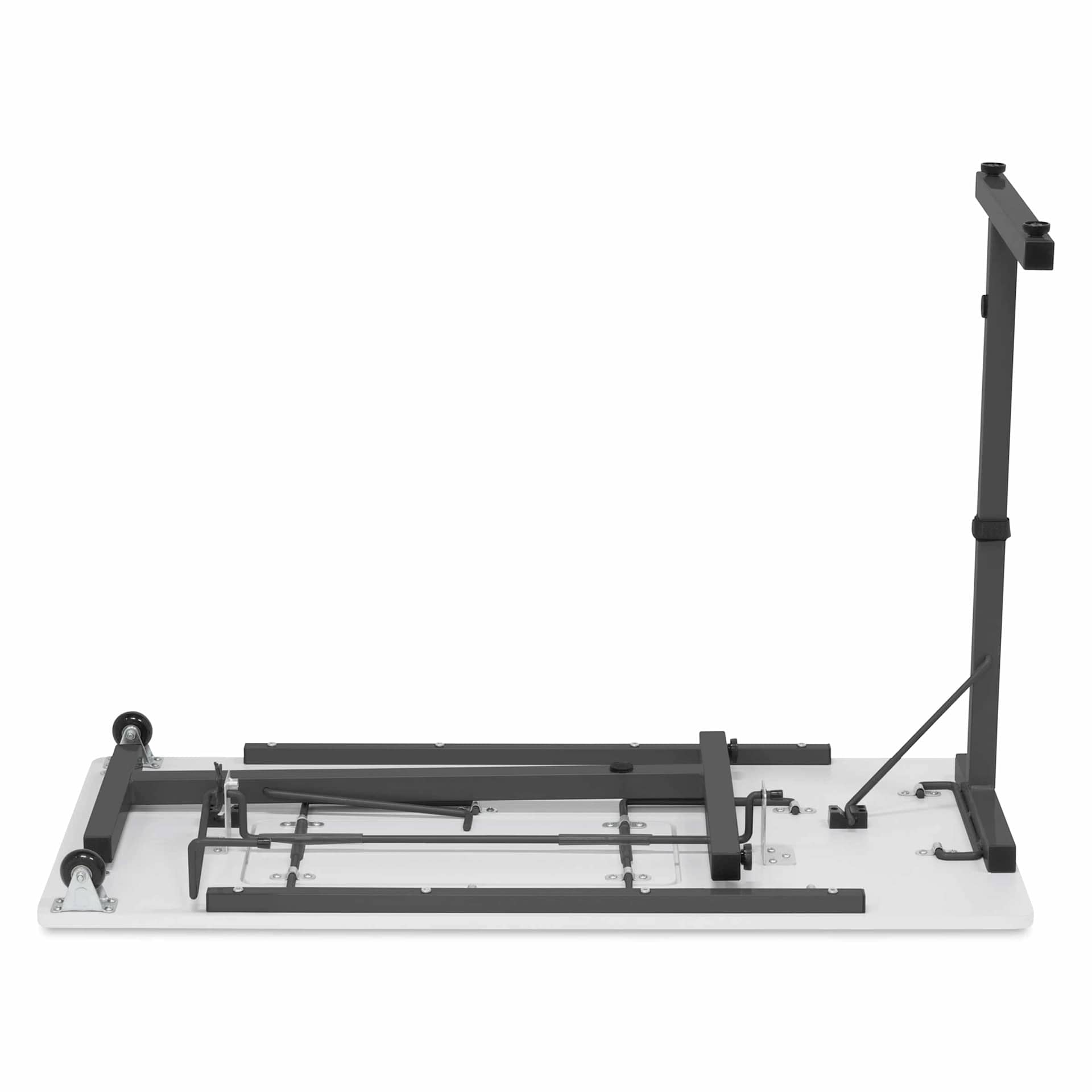 Studio Designs Rollaway II Sewing Table - Black/White, one table leg folded