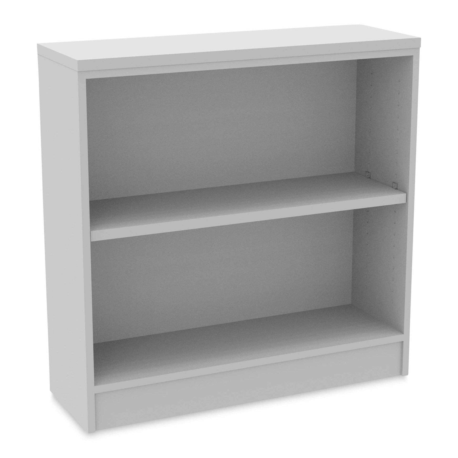 WB Mfg Single Sided Bookcase - 36" x 36" x 12", Gray, at an angle