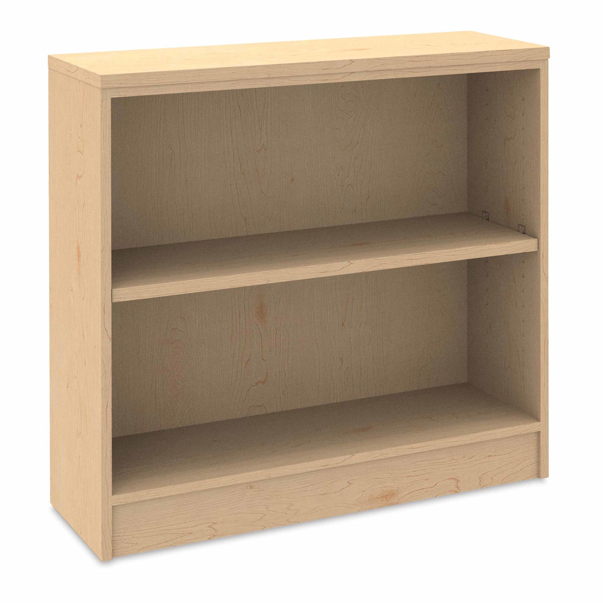 WB Mfg Single Sided Bookcase - 36" x 36" x 12", Wood, at an angle