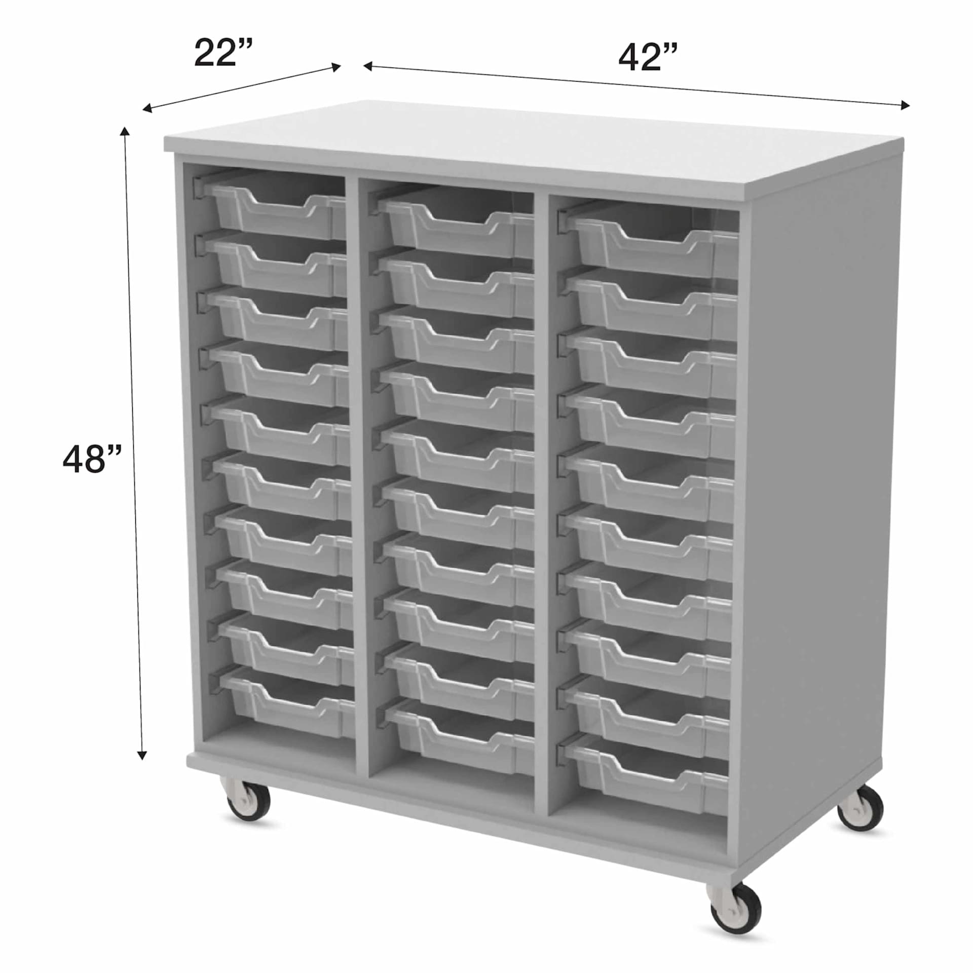 WB Mfg Tote Storage Cabinet, Folkstone Gray, 42" x 48" x 22"