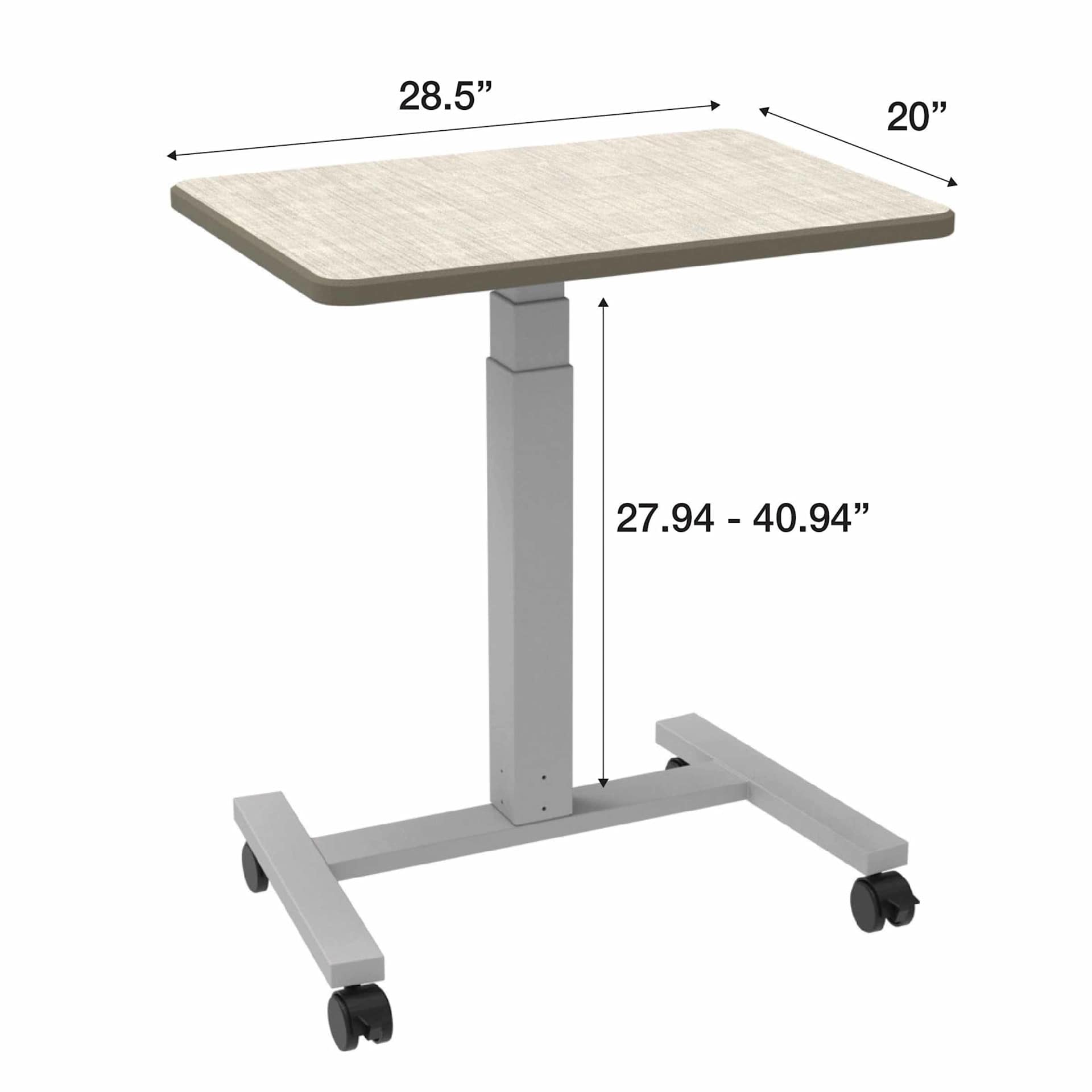 WB Mfg Elevate Plymouth Desk - Vision Vava Top with dimensions