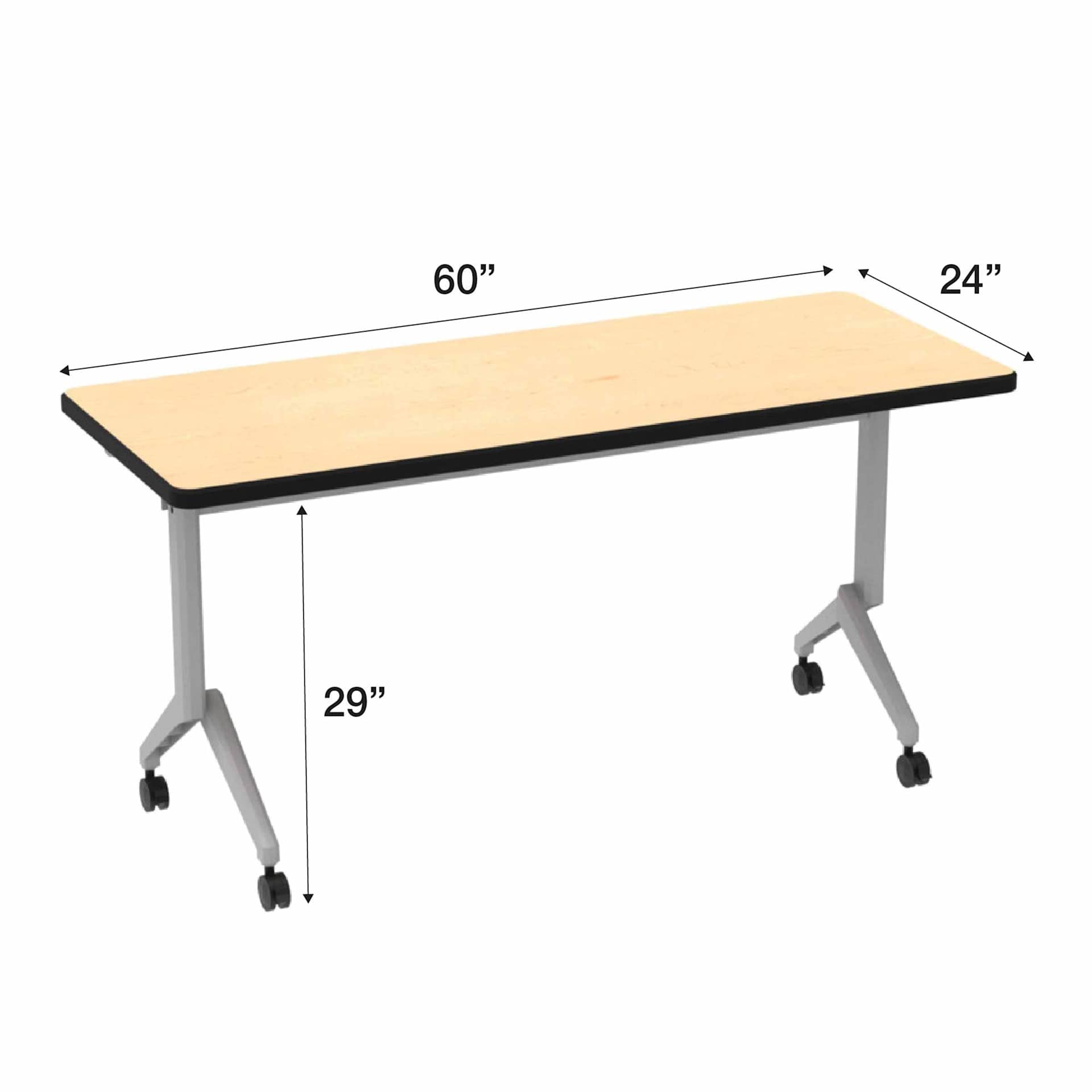 WB Mfg Flip Top Table - Hardrock Maple Top with dimension