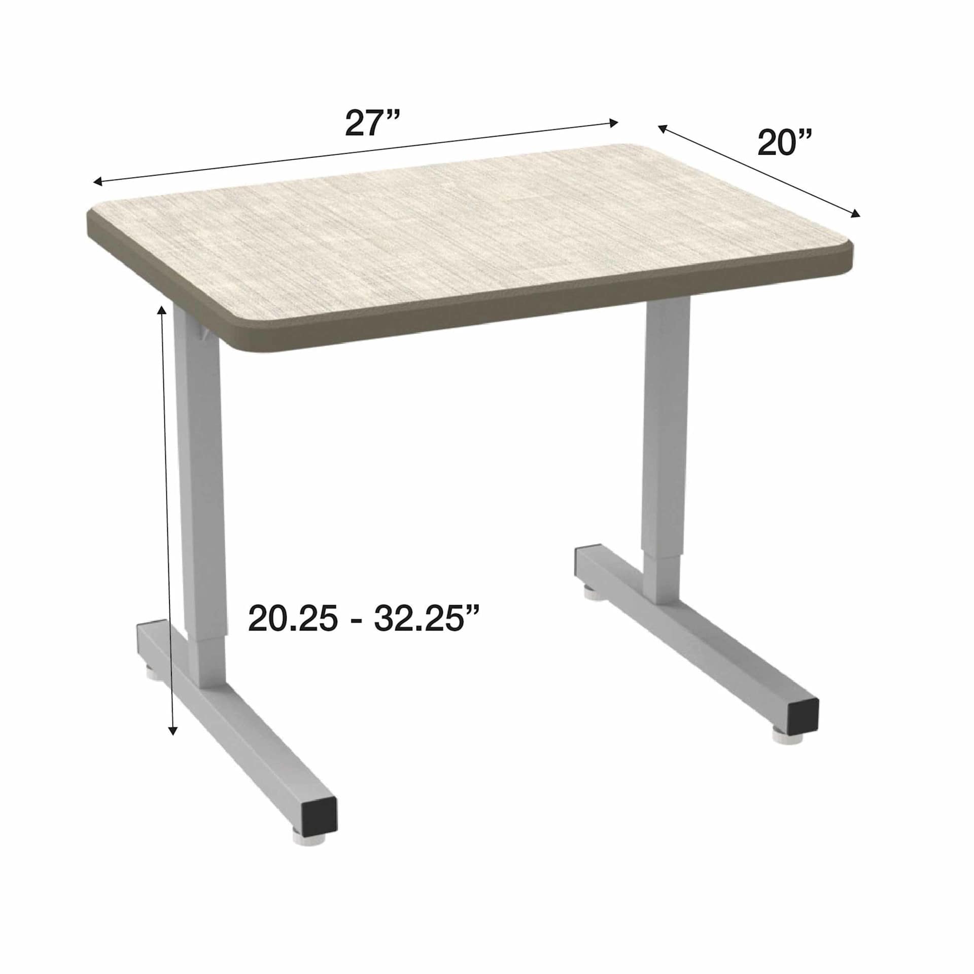 WB Mfg UNE-T Plymouth Desk - Vision Vava Top, dimensions