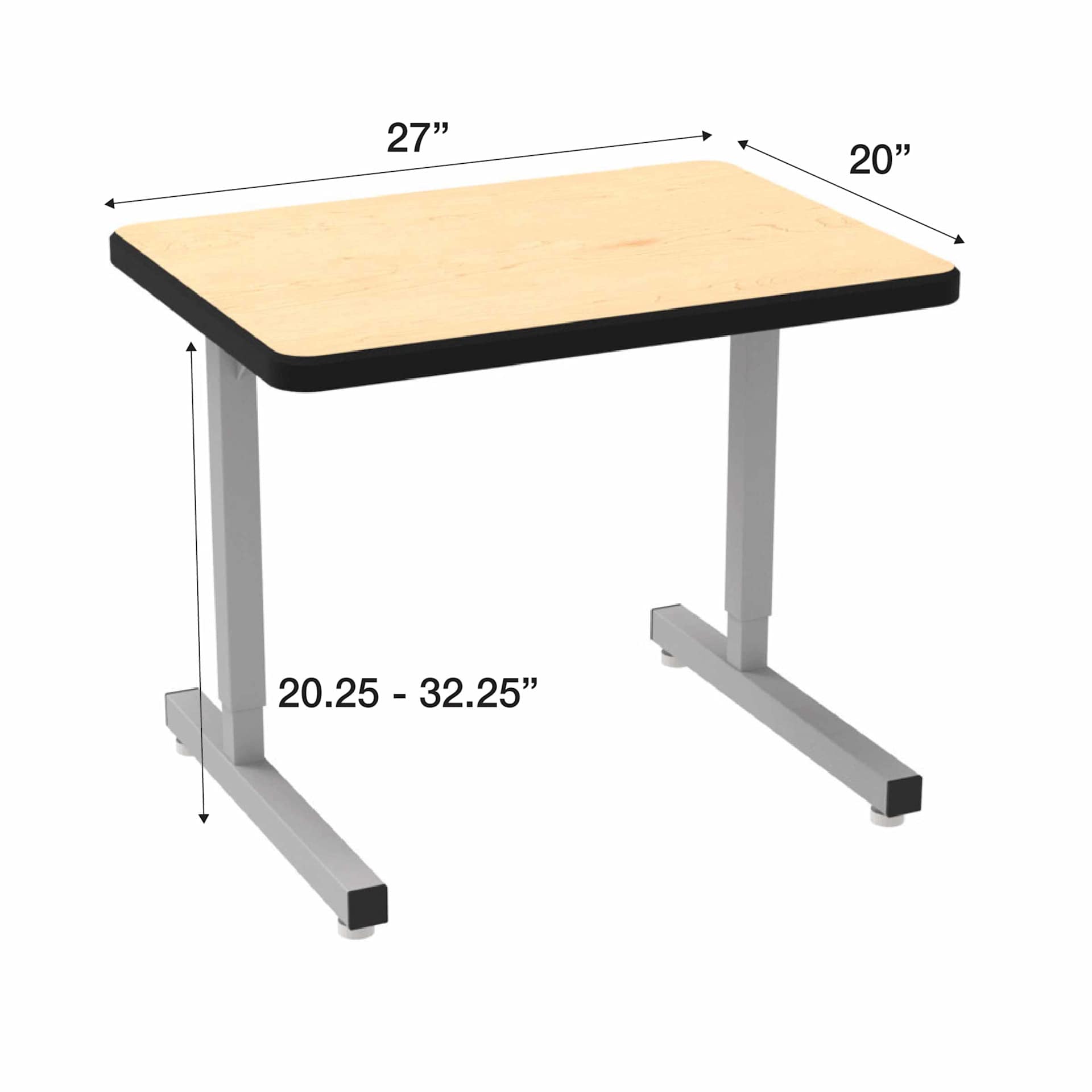 WB Mfg UNE-T Plymouth Desk - Hardrock Maple Top, dimensions